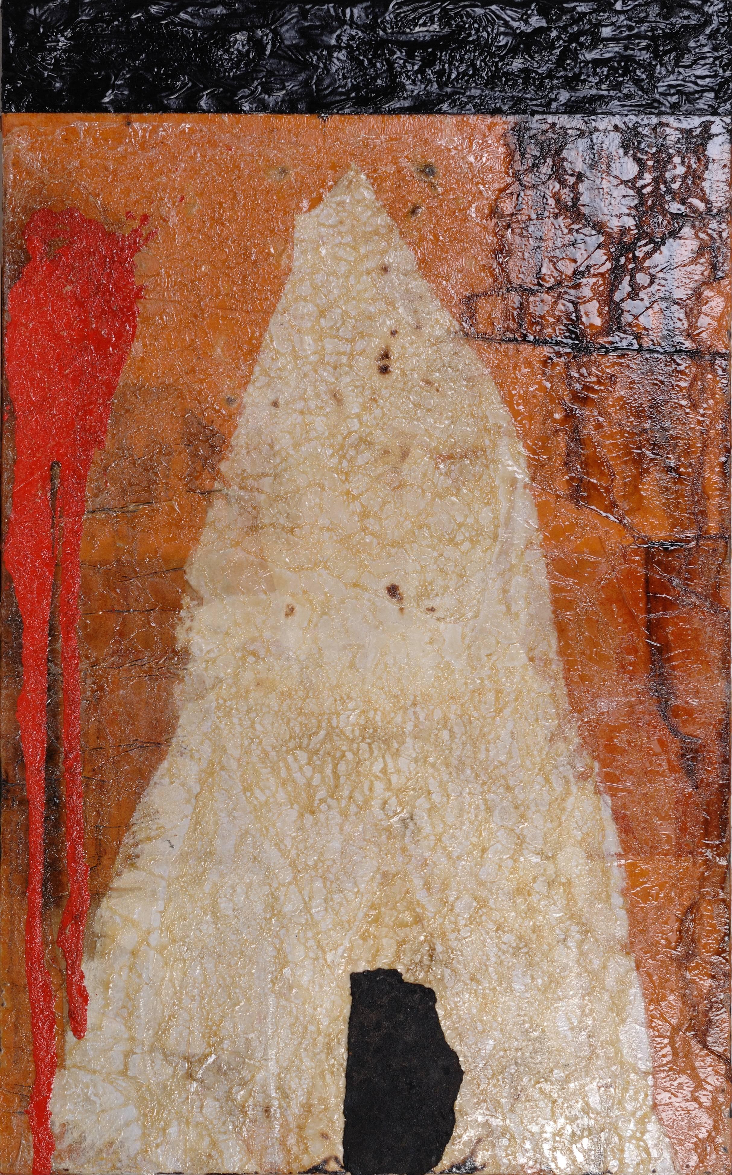 MATTEO BULTRINI Abstract Painting - Bultrini Path Between Trees 2008 original contemporary mixed media painting