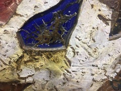 Bultrini 16 Original Abstrakte Mischtechnik weibliche Figur. Öl und Holz