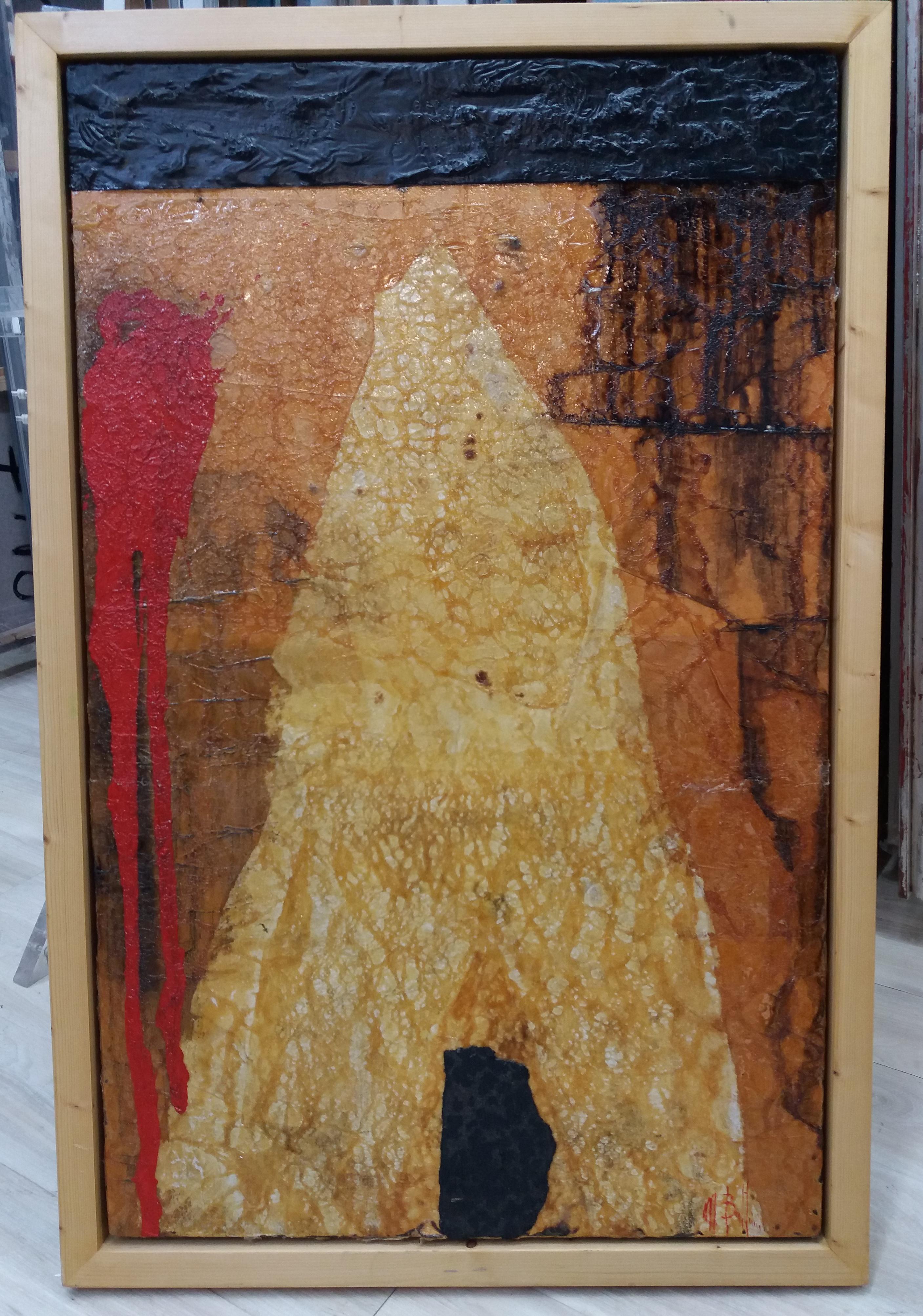 Bultrini  Sentiero tra gli alberi 2008 pittura originale contemporanea a tecnica mista - Painting di MATTEO BULTRINI