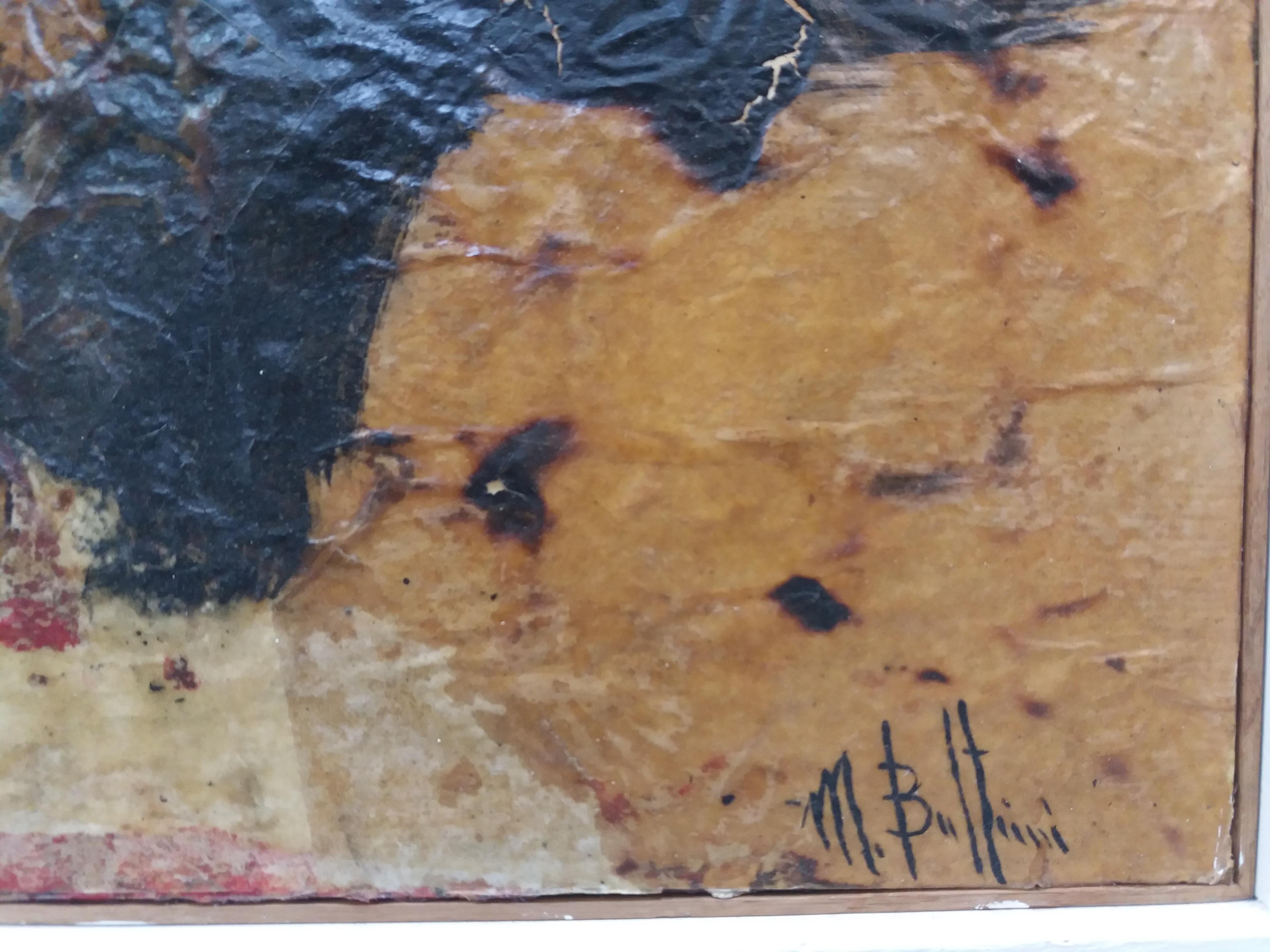 Hermosa composición del artista italiano
Técnica mixta y combustión sobre madera.
Perfecto estado.
