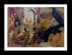 Bultrini. "DORADO Y NEGRO" 2005 pintura contemporánea original en técnica mixta