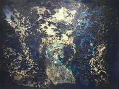 M. Bultrini.  blue. big. collage "GRAND BLUE"2006 original abstract 