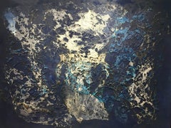 M. Bultrini 15 Blu  Grande  collage "GRAND BLUE "2006 originale astratto
