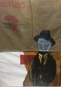 MATTEO BULTRINI 6 Sackcloth Collage- " NO TITLE" 2005