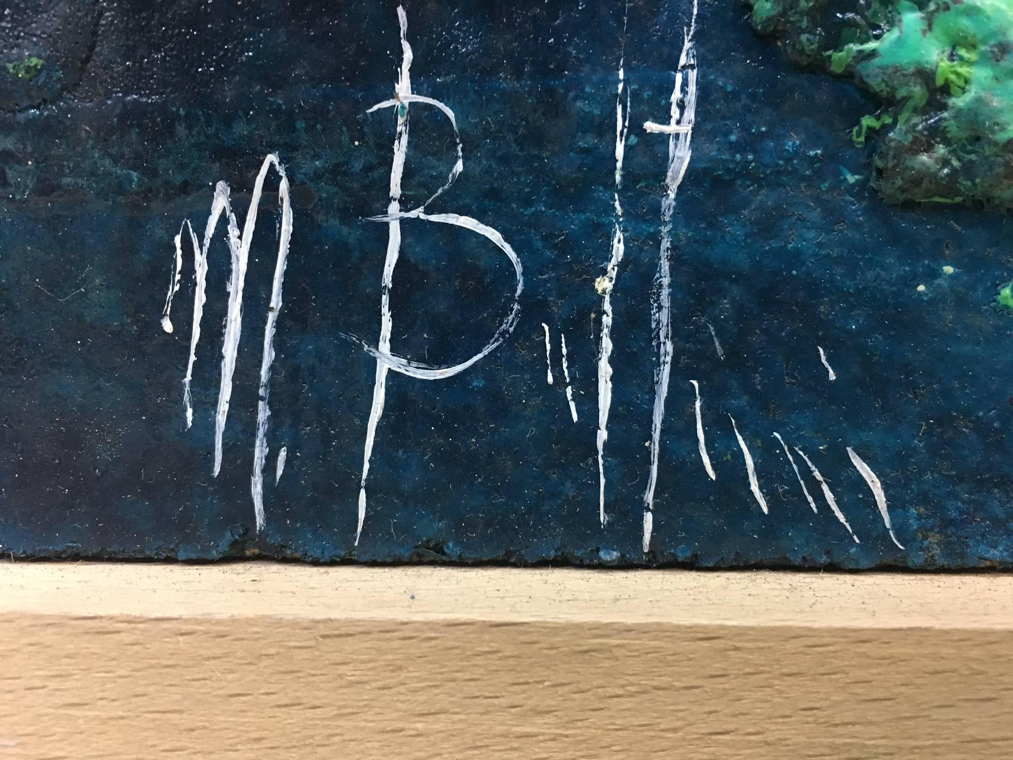 Matteo BULTRINI  Vert et bleu  Peinture acrylique abstraite technique mixte en vente 3