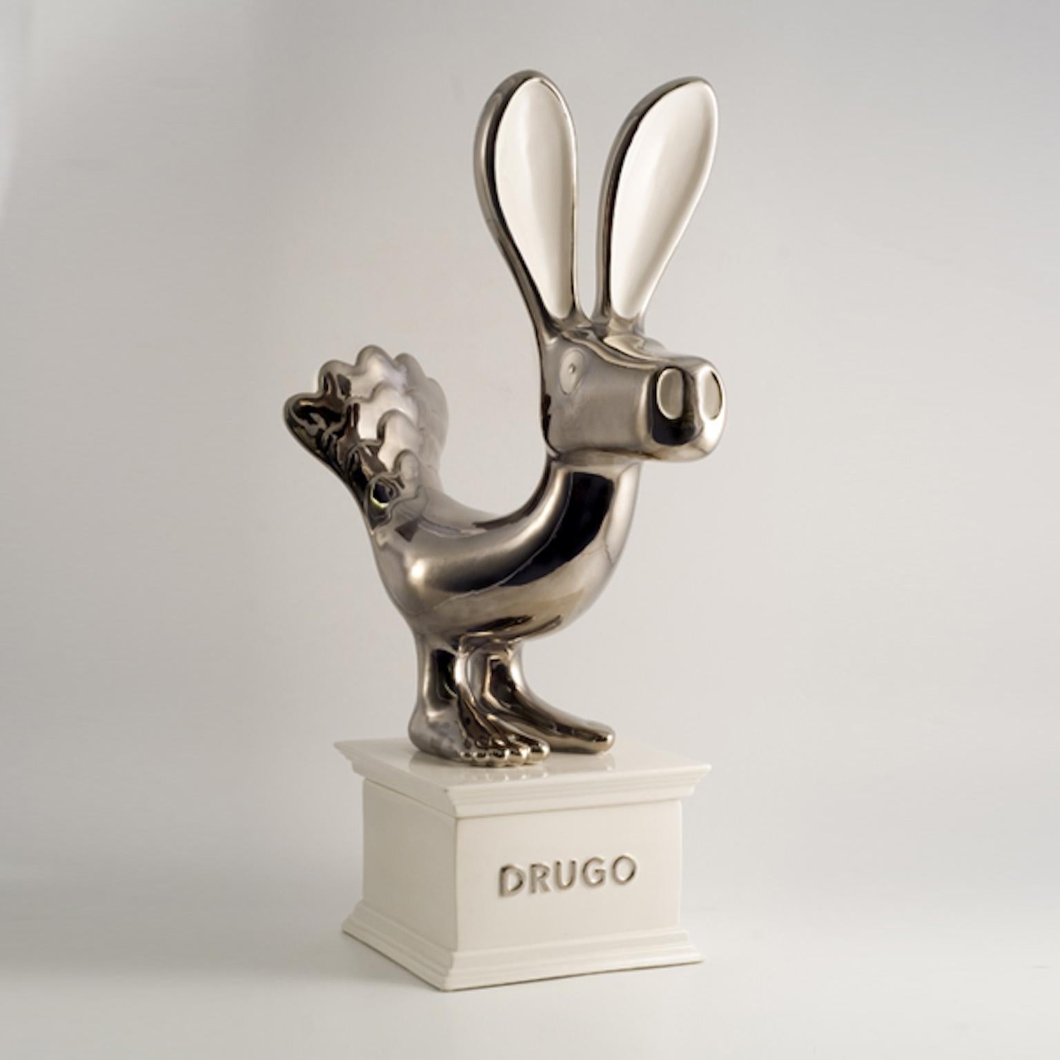 Enameled Drugo Ceramic Sculpture by Matteo Cibic for Superego Editions, Italy For Sale
