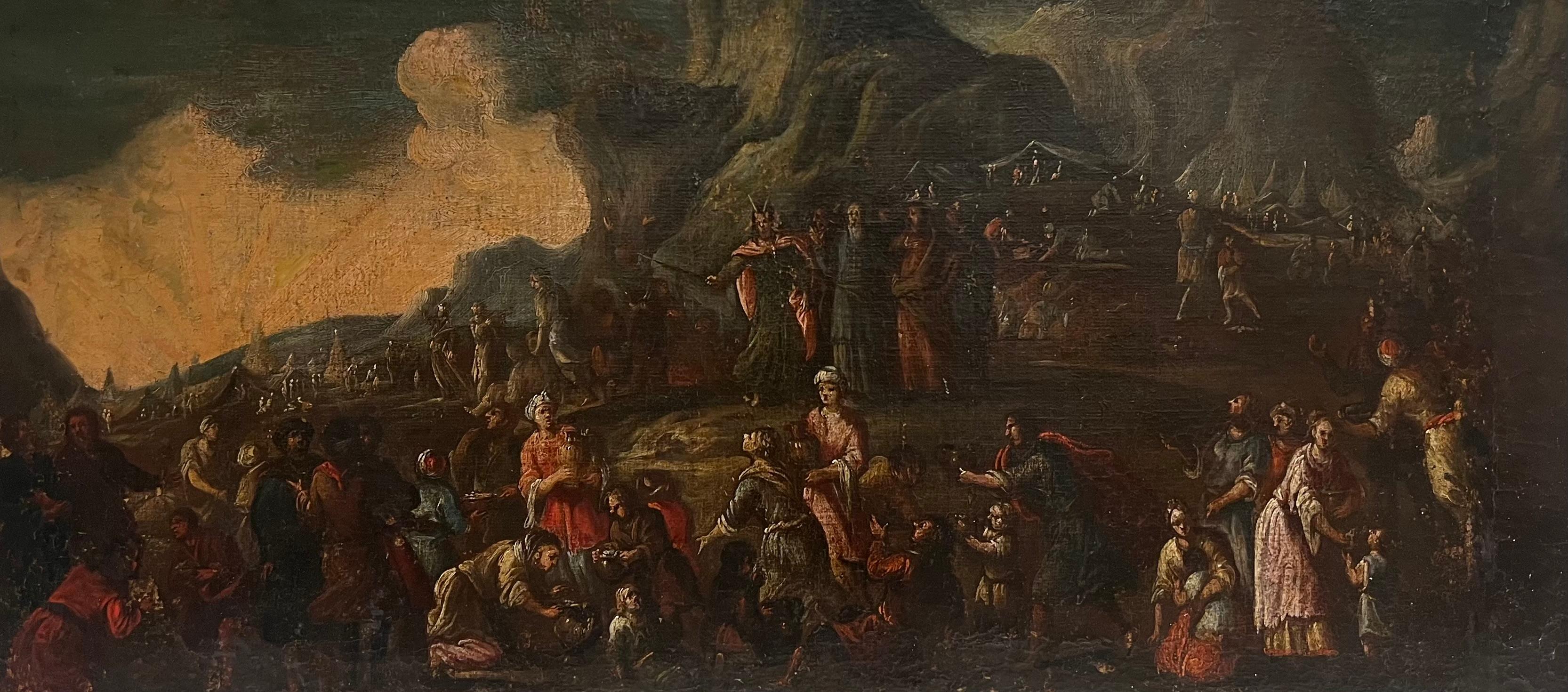 Grande peinture à l'huile italienne du 17ème siècle - Noir Landscape Painting par Matteo de Pitocchi