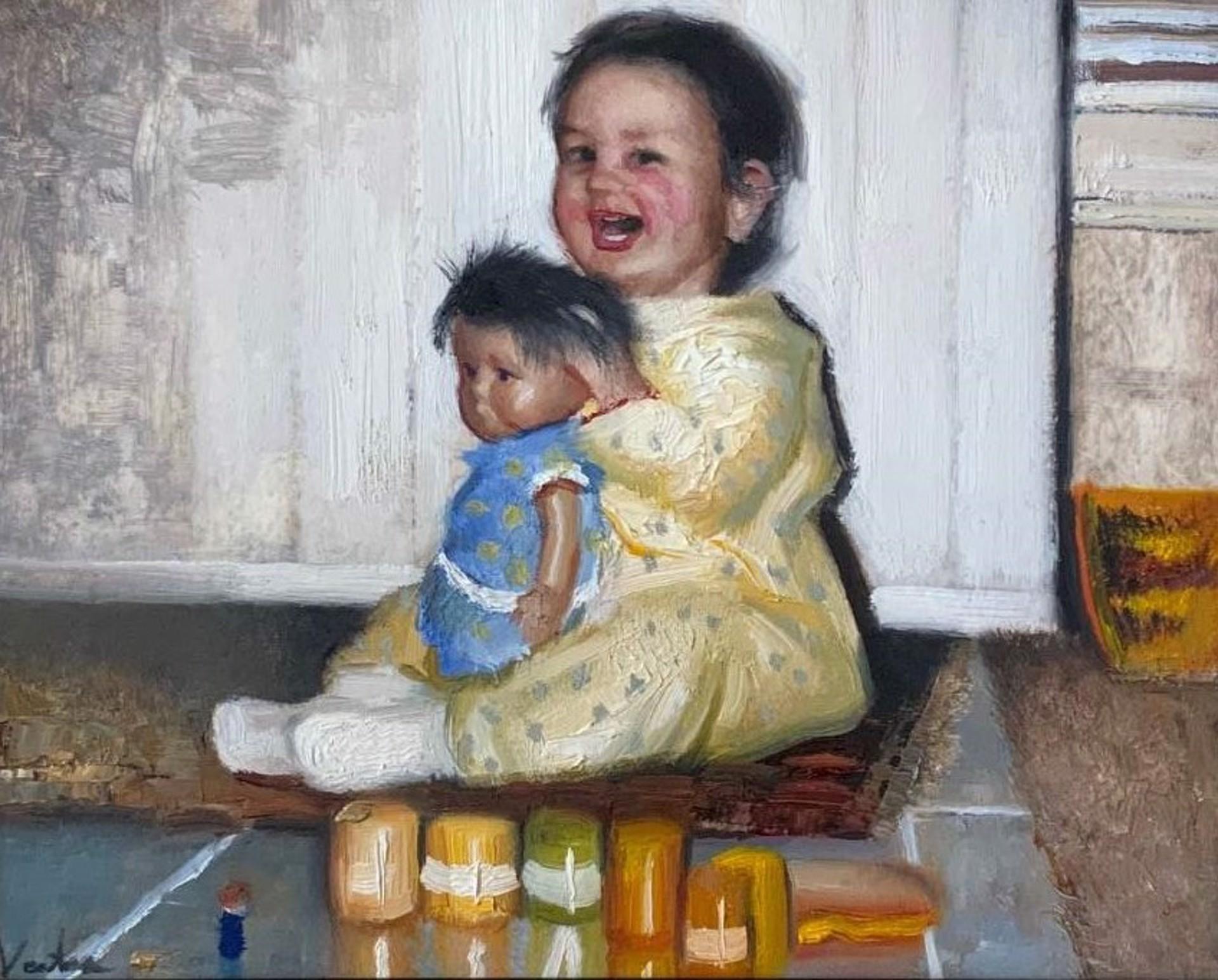 Baby Abby - Painting by Matteo Di Ventra