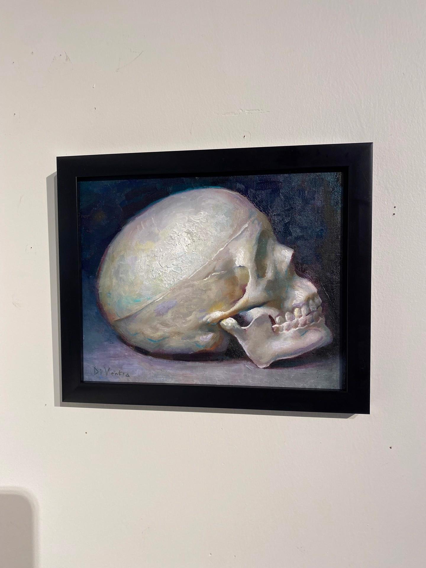 Bedside Skull - Painting by Matteo Di Ventra