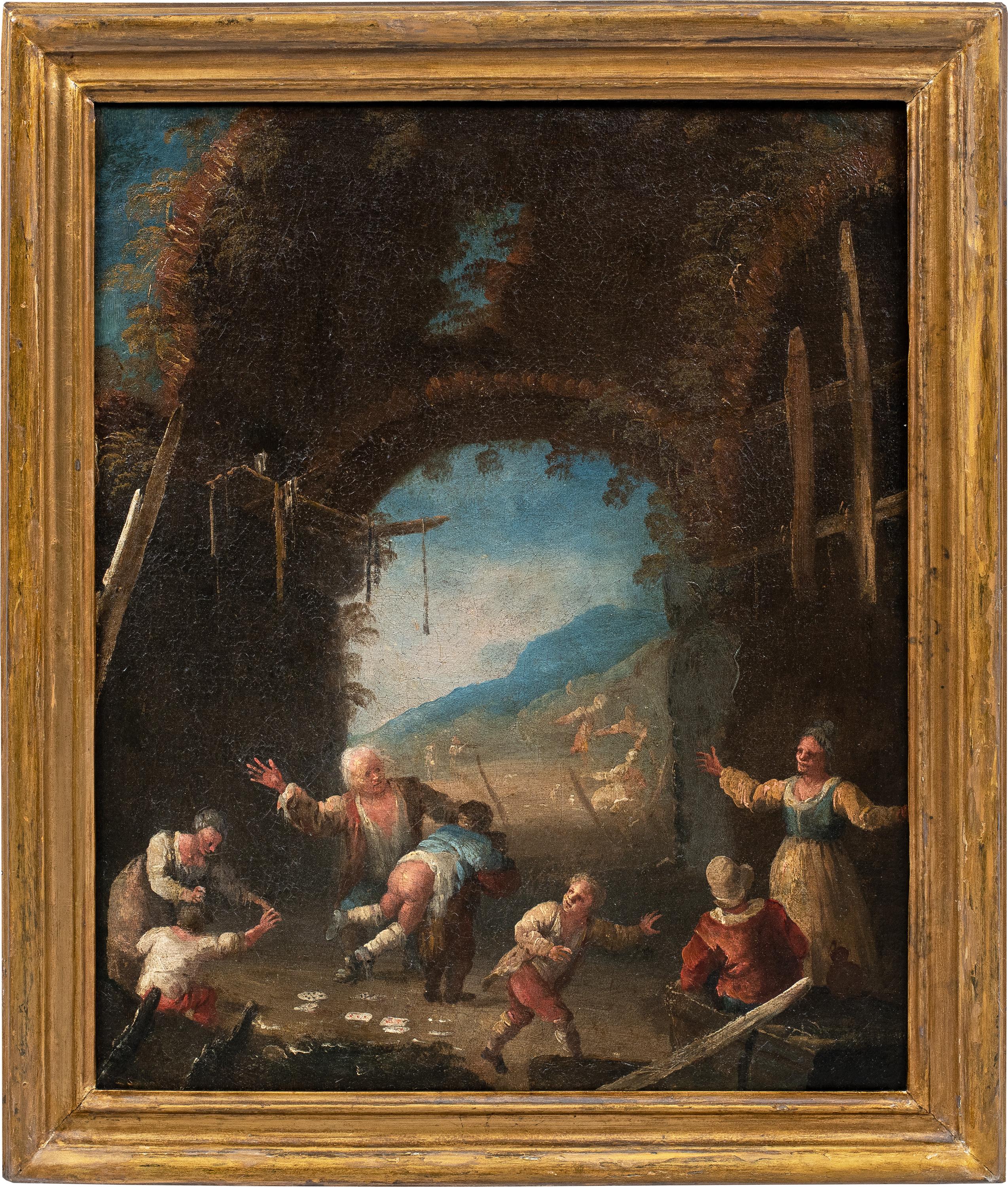 Matteo Ghidoni Figurative Painting - Matteo dei Pitocchi (Baroque) - 17th century figure painting - Genre scene
