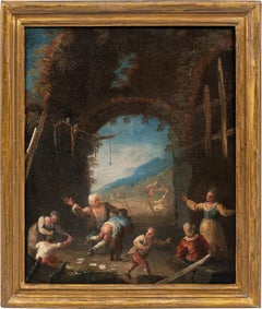 Antique Matteo dei Pitocchi (Baroque) - 17th century figure painting - Genre scene