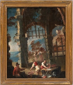 Antique Matteo dei Pitocchi (Baroque) - 17th century figure painting - Genre scene