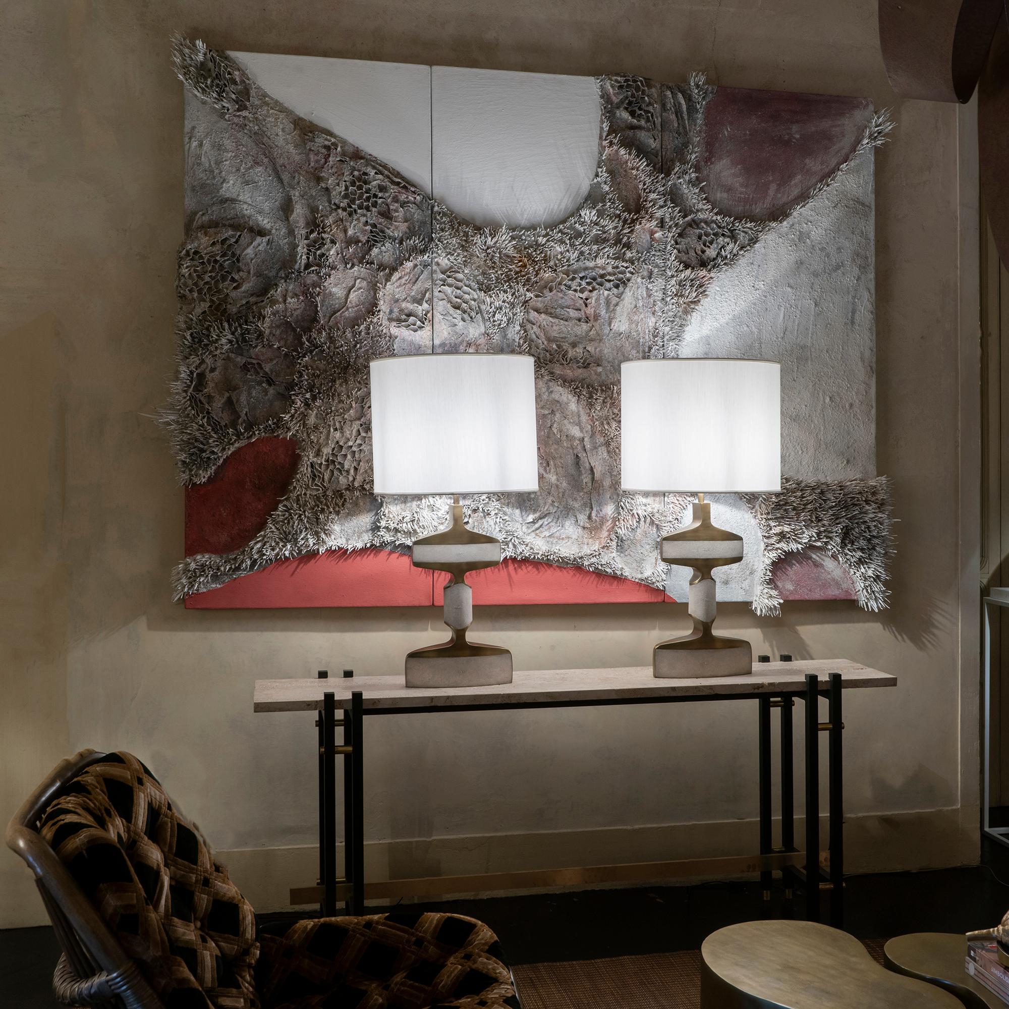 Matteo Giampaglia mixed-media abstract triptych wall art 