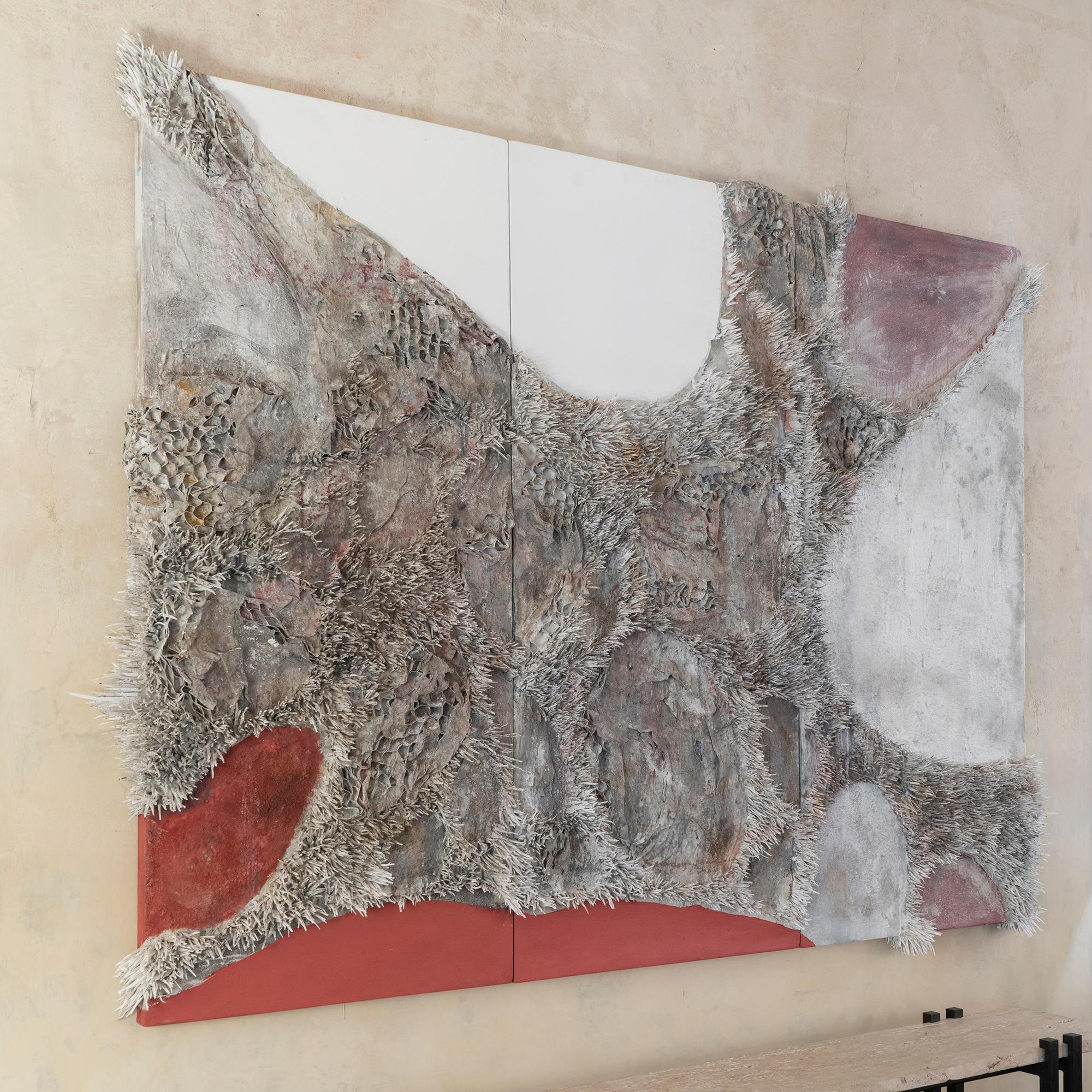 Matteo Giampaglia Mixed-Media Abstract Triptych Wall Art, Italy, 2019 im Zustand „Neu“ im Angebot in Firenze, IT