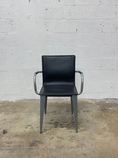 Matteo Grassi 1880 Dark Gray Leather Arm Chair