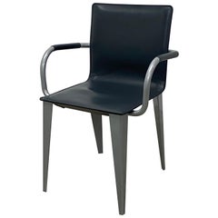 Fauteuil en cuir gris foncé Matteo Grassi 1880