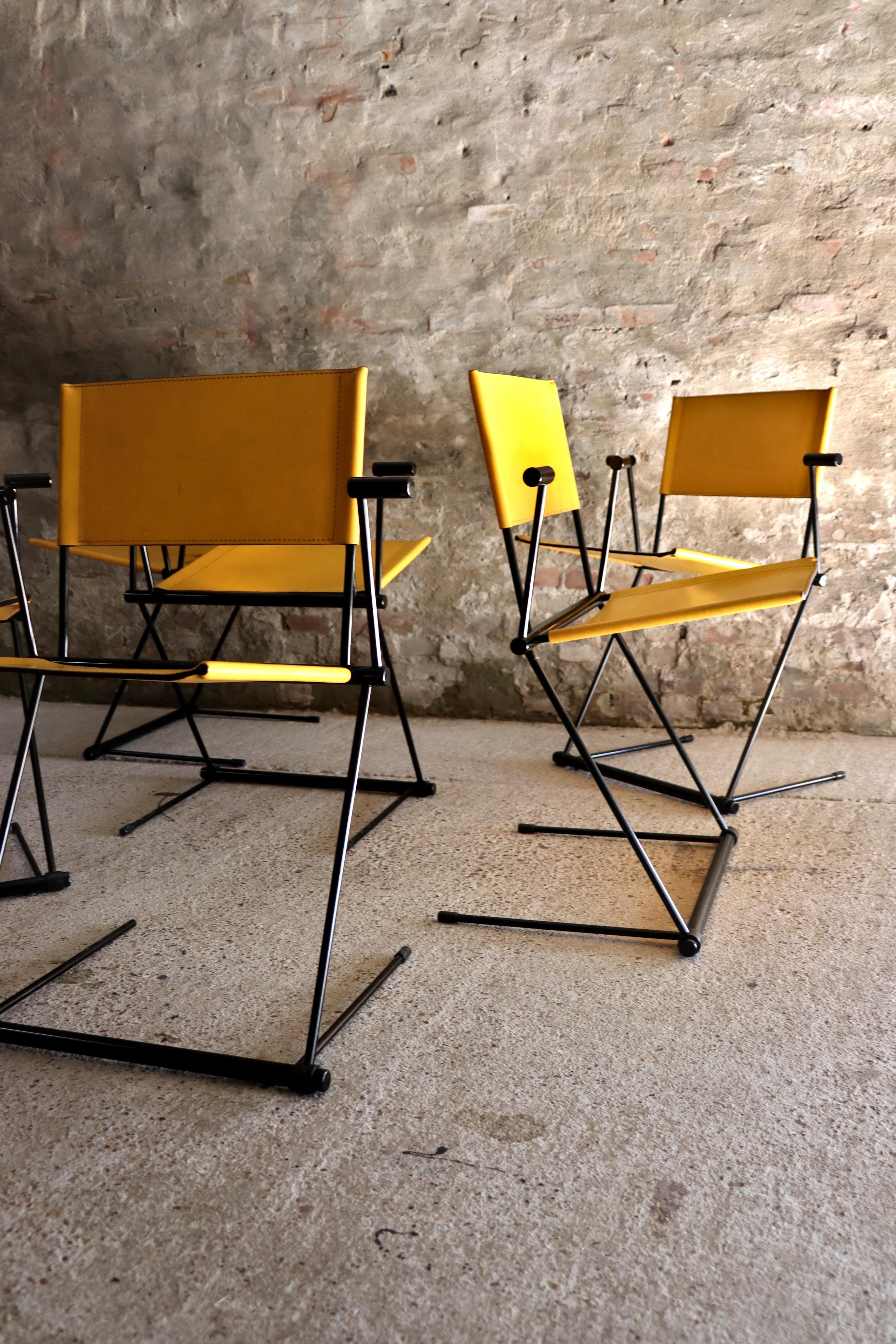 Matteo Grassi – Ballerina Chair – Set of 6 – Yellow Leather – Herbert Ohl In Good Condition For Sale In NIEUWKUIJK, NB