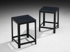 Matteo Grassi Bar Stools in Grey Leather