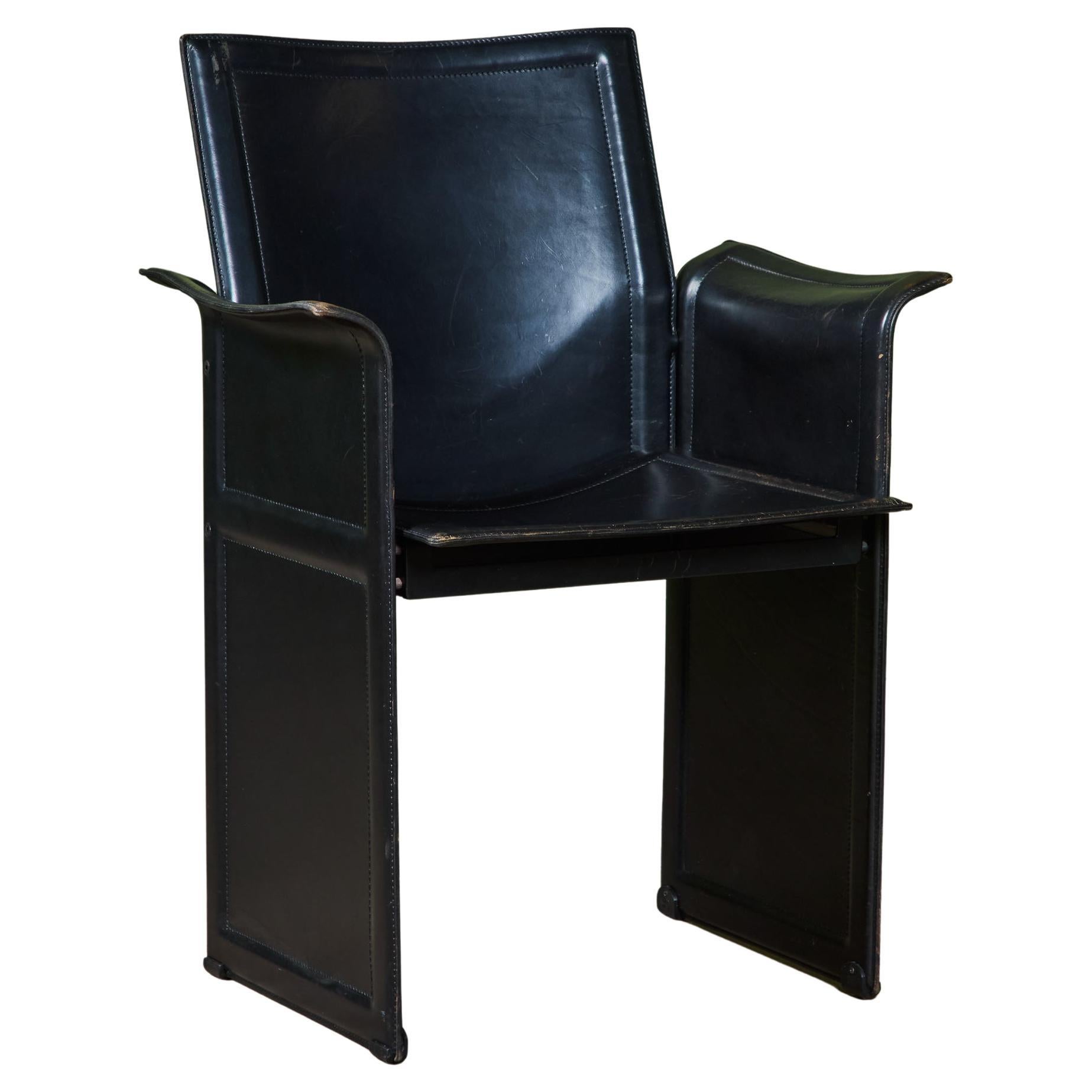 Matteo Grassi Fauteuil en cuir noir