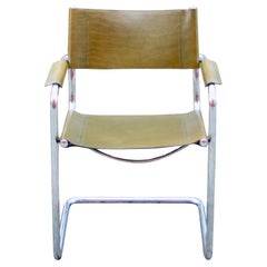 Matteo Grassi Cantilever MG Olive Green Leather Chair by Centro Studi
