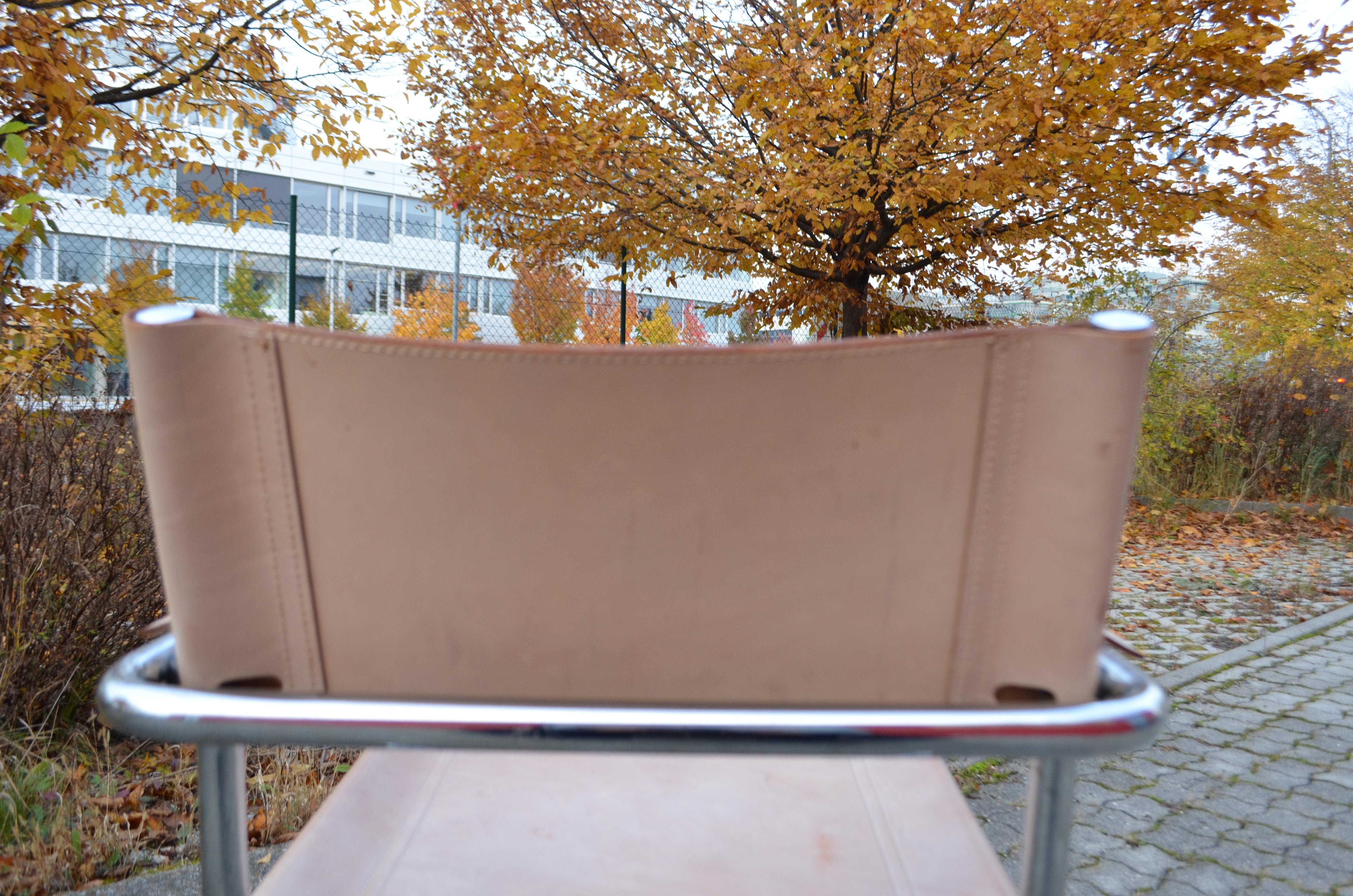 Chaise Cantilever MG en cuir de couleur peau de Matteo Grassi pour Centro Studi en vente 4