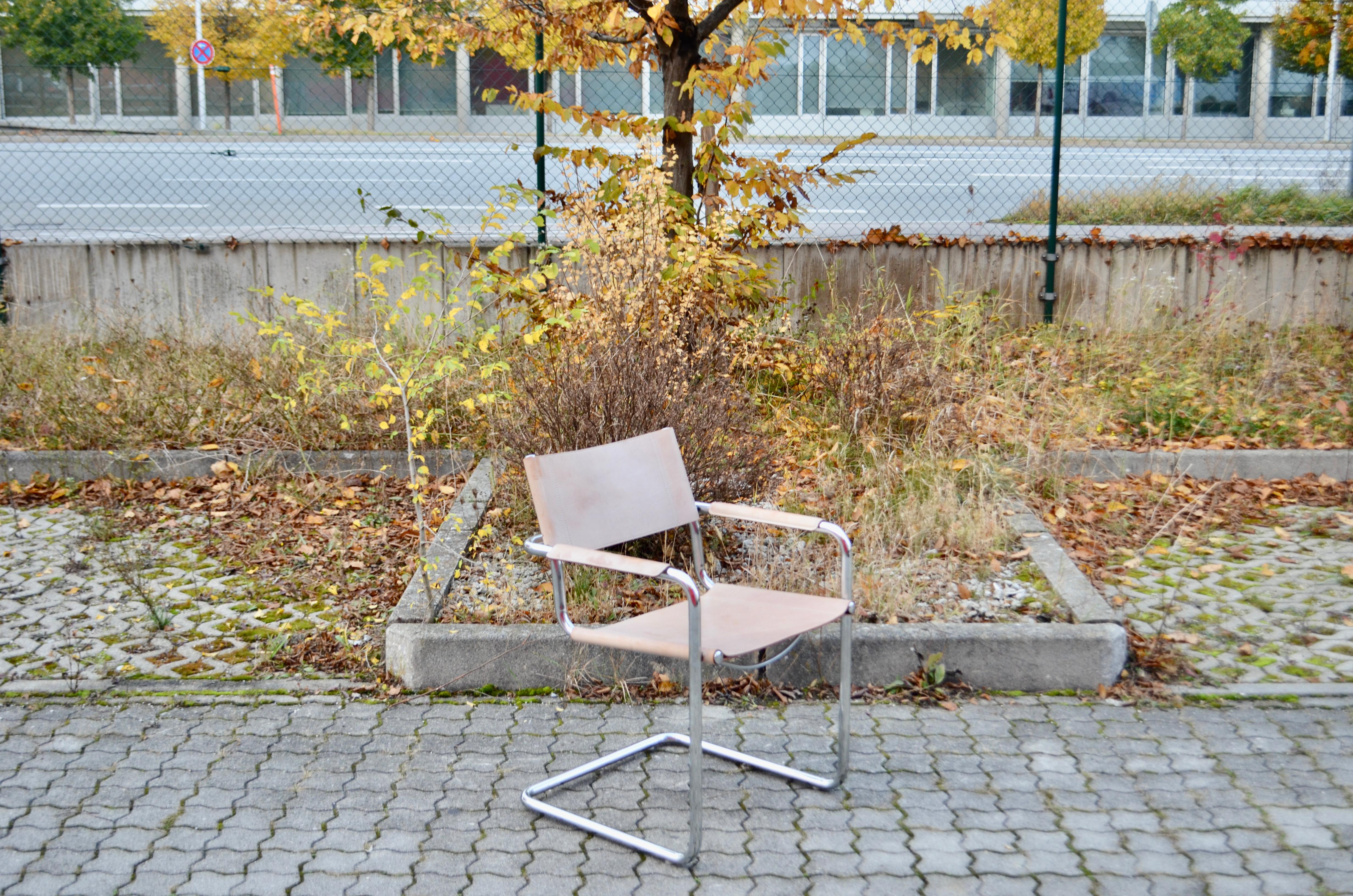 Matteo Grassi Cantilever MG Skin Coloured Leather Chair by Centro Studi In Good Condition For Sale In Munich, Bavaria
