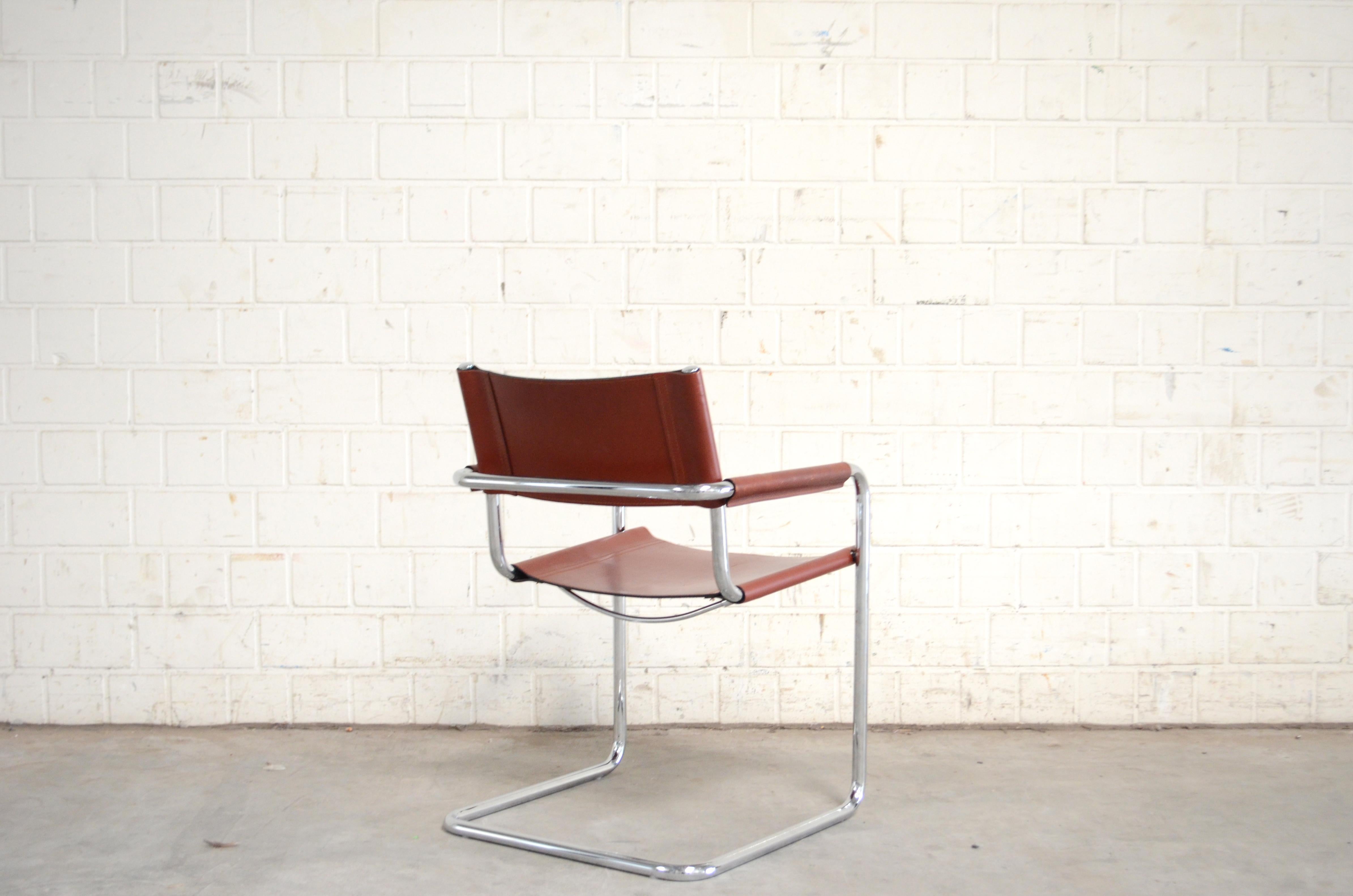 Bauhaus Matteo Grassi Cantilever MG5 leather Chair by Centro Studi Oxred Leather