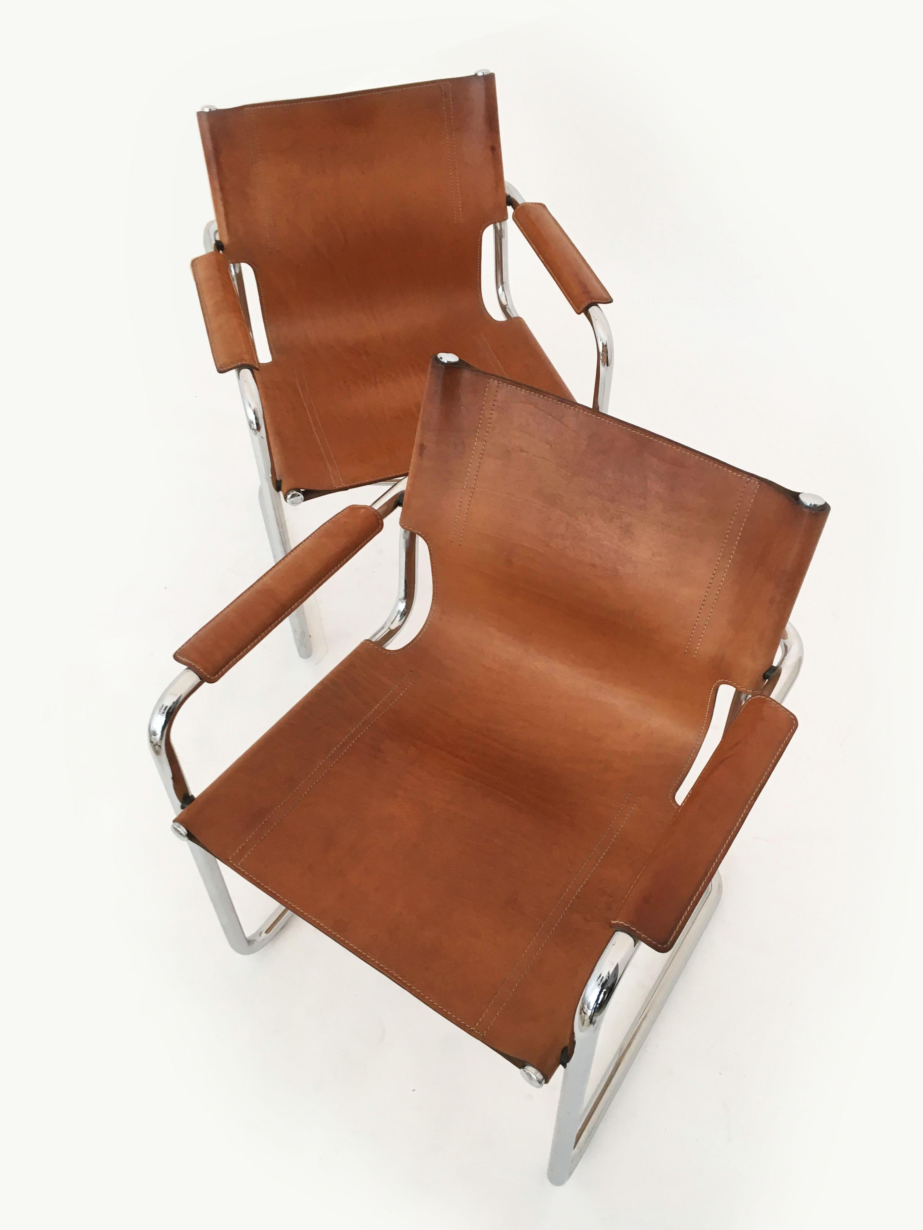 Matteo Grassi Cantilever Visitor Side Chairs Pair, Italy, 1970s im Angebot 3