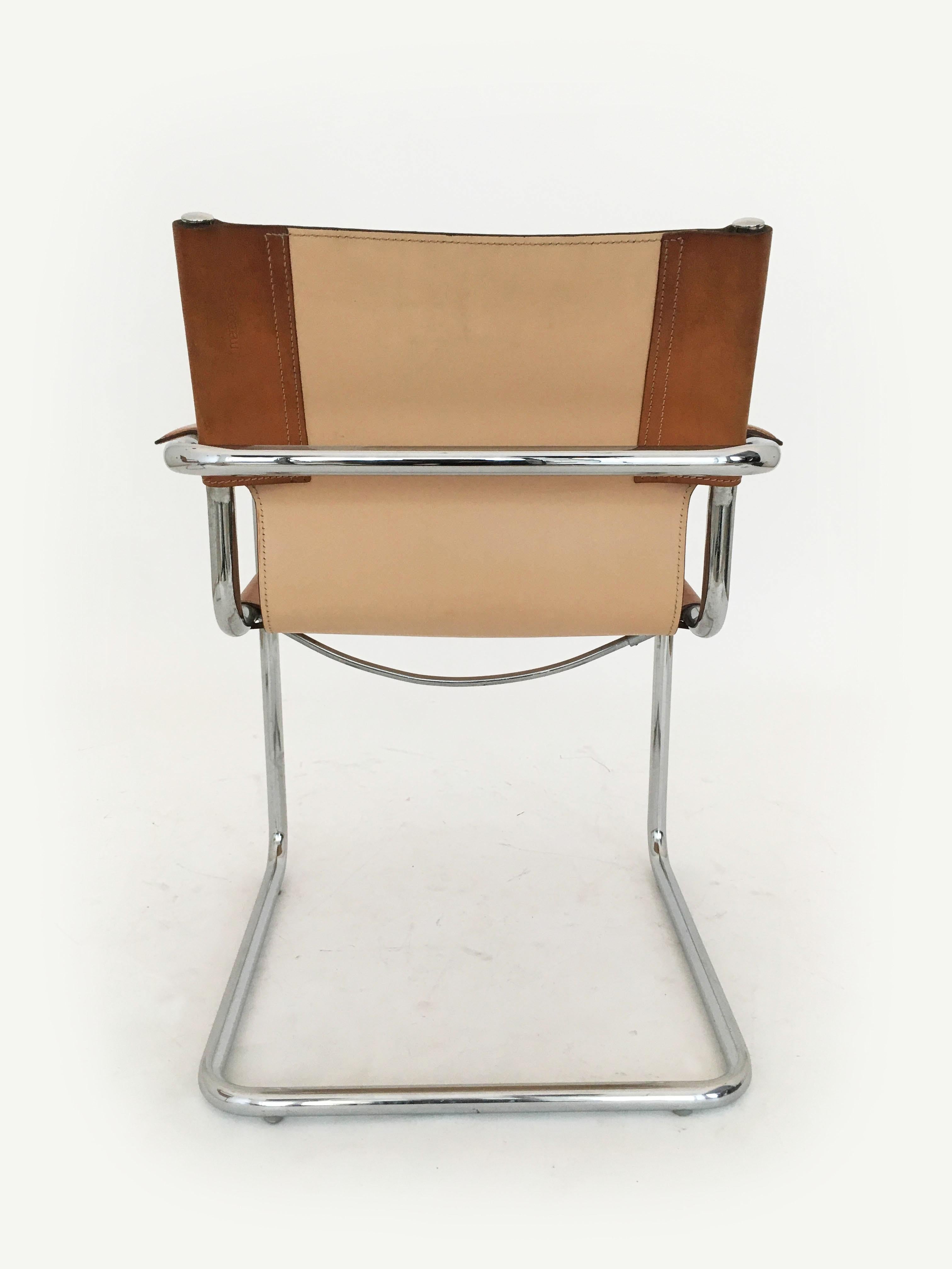 Matteo Grassi Cantilever Visitor Side Chairs Pair, Italy, 1970s (Metall) im Angebot