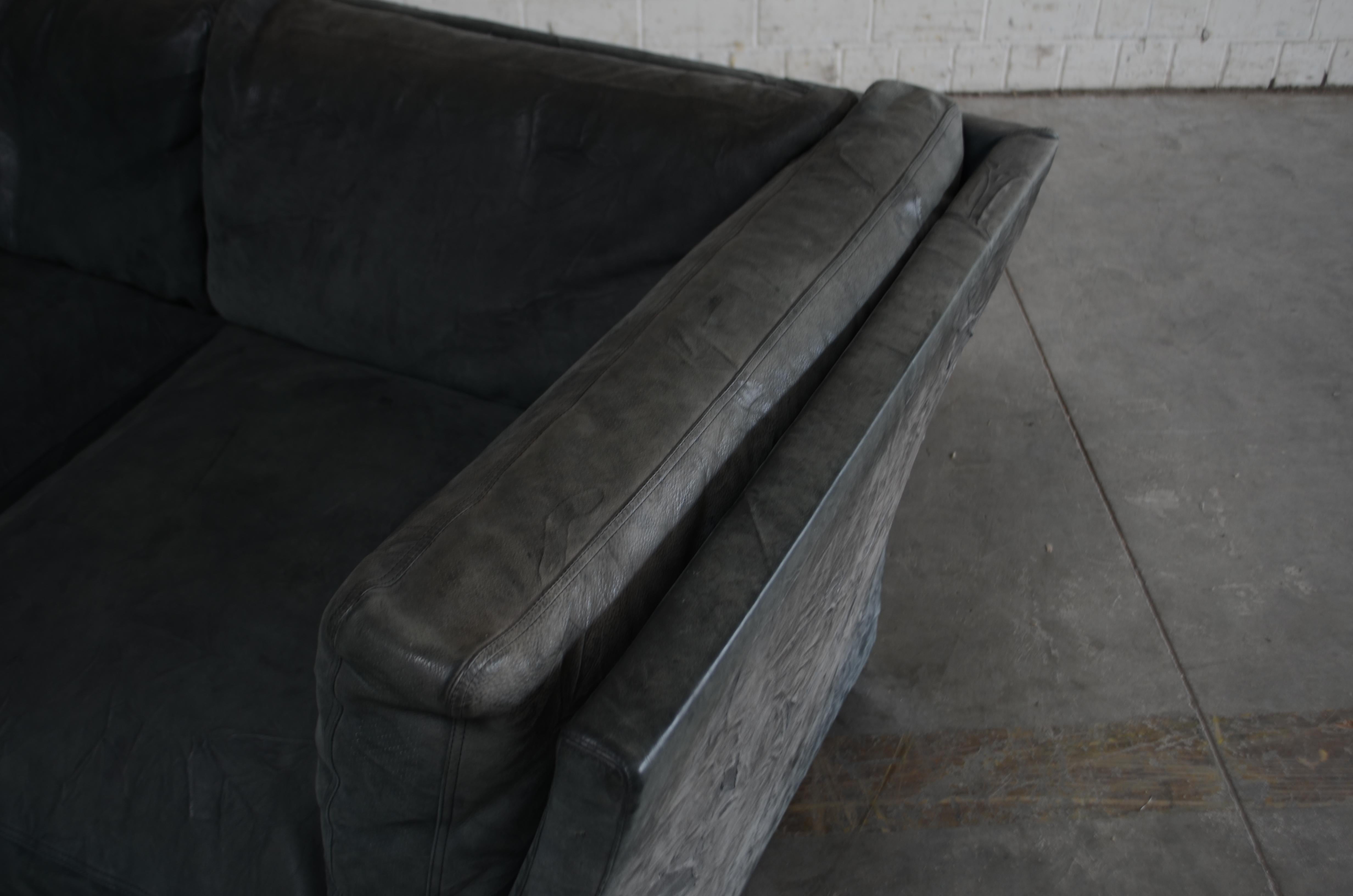 Matteo Grassi  Deluxe Petrol Leather Sofa Nirvana Design by Franco Poli For Sale 1