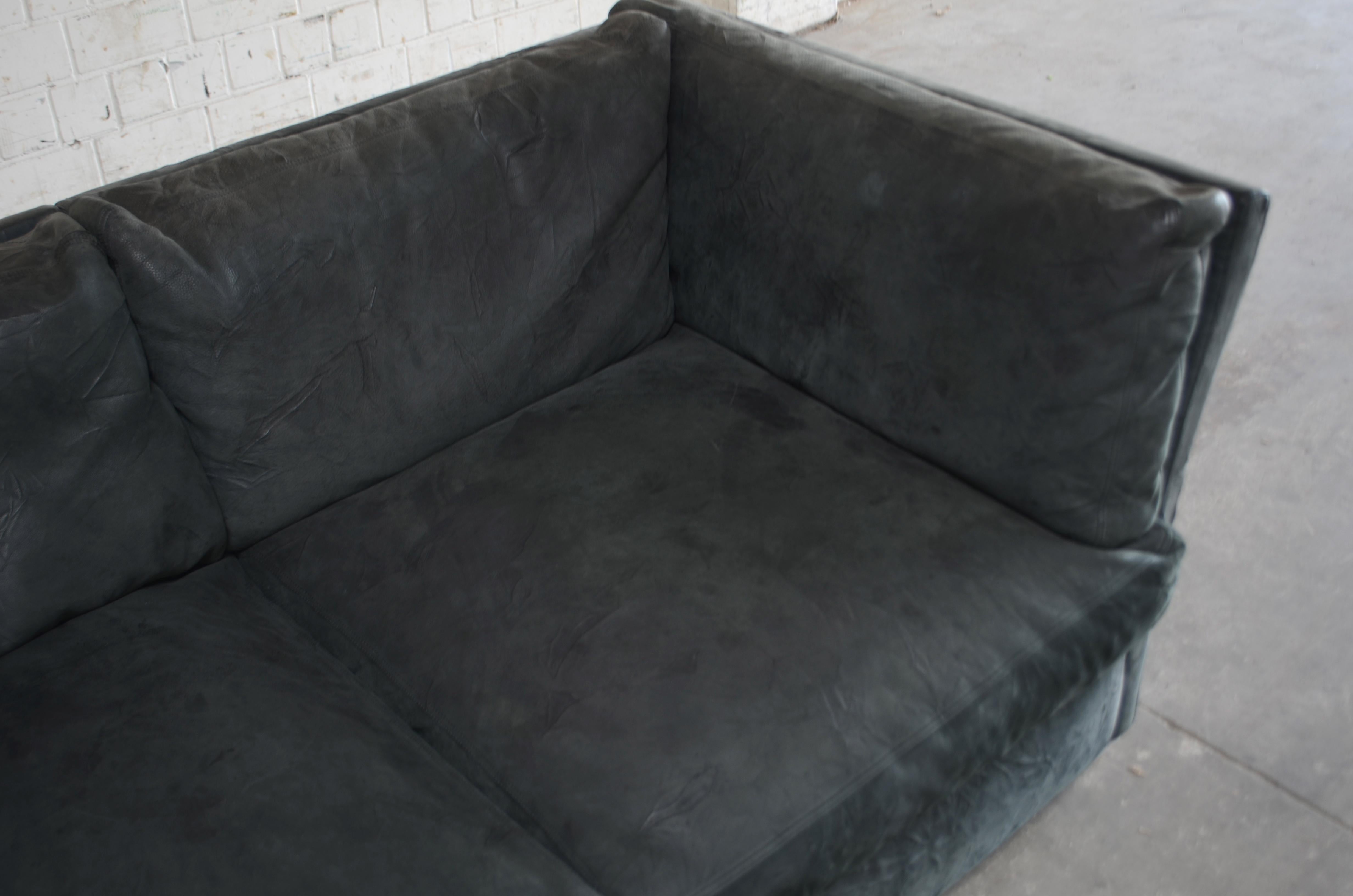 Matteo Grassi  Deluxe Petrol Leather Sofa Nirvana Design by Franco Poli For Sale 7