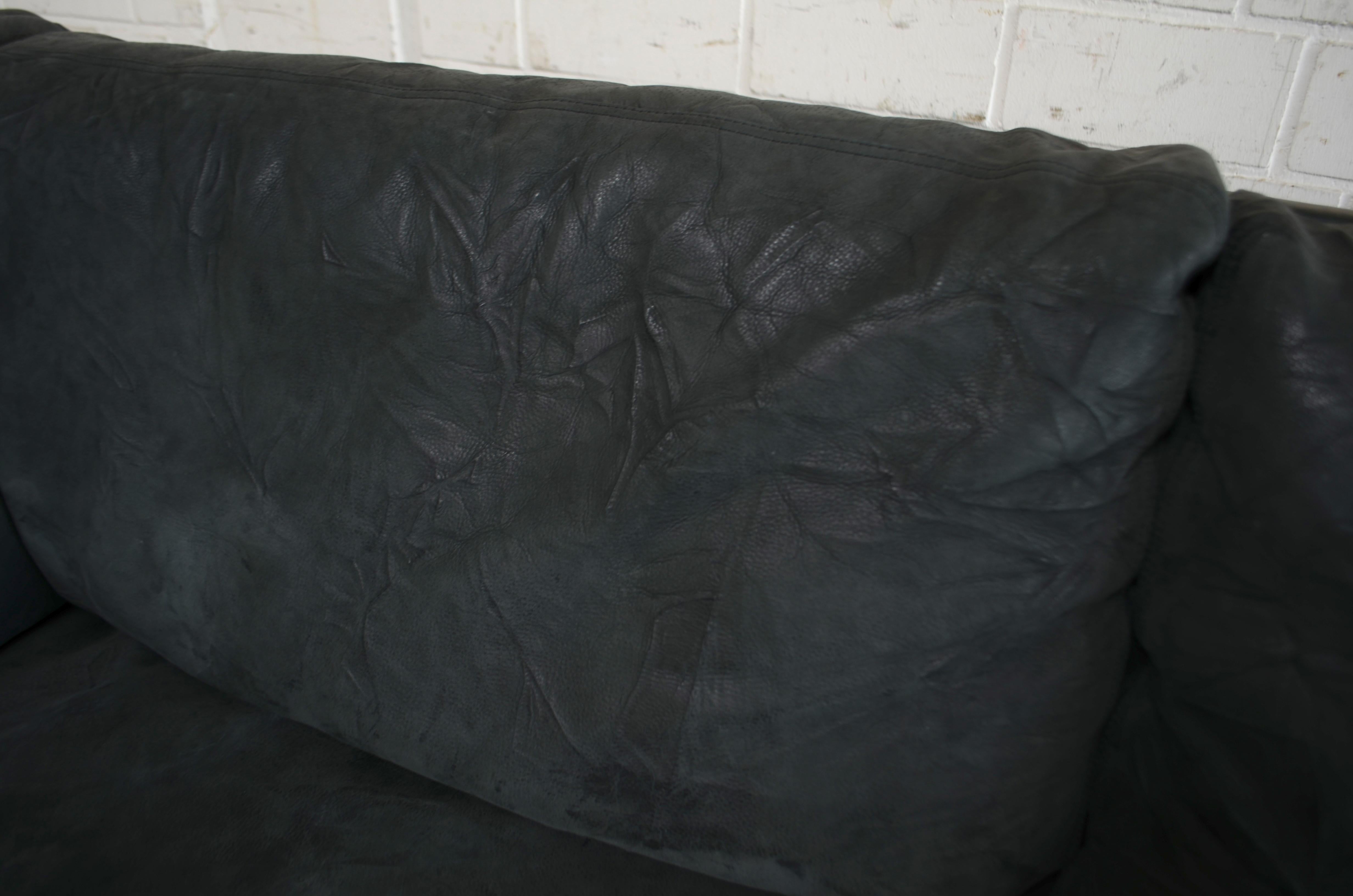 Matteo Grassi  Deluxe Petrol Leather Sofa Nirvana Design by Franco Poli In Good Condition For Sale In Munich, Bavaria