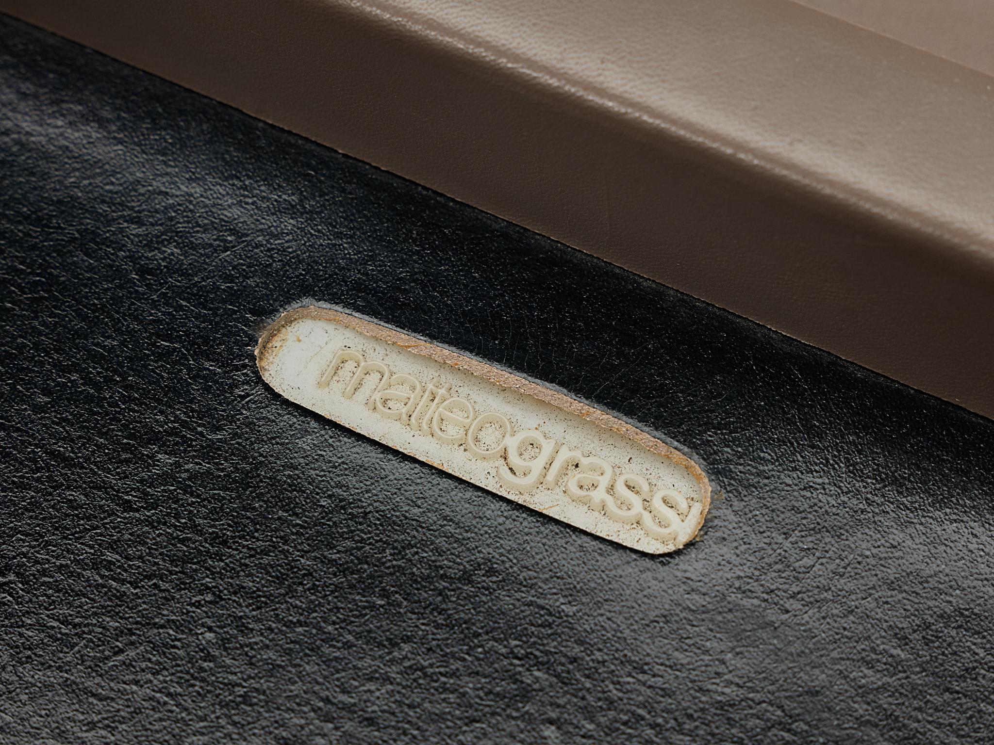 Sedie da pranzo Matteo Grassi in pelle e acciaio in vendita 2