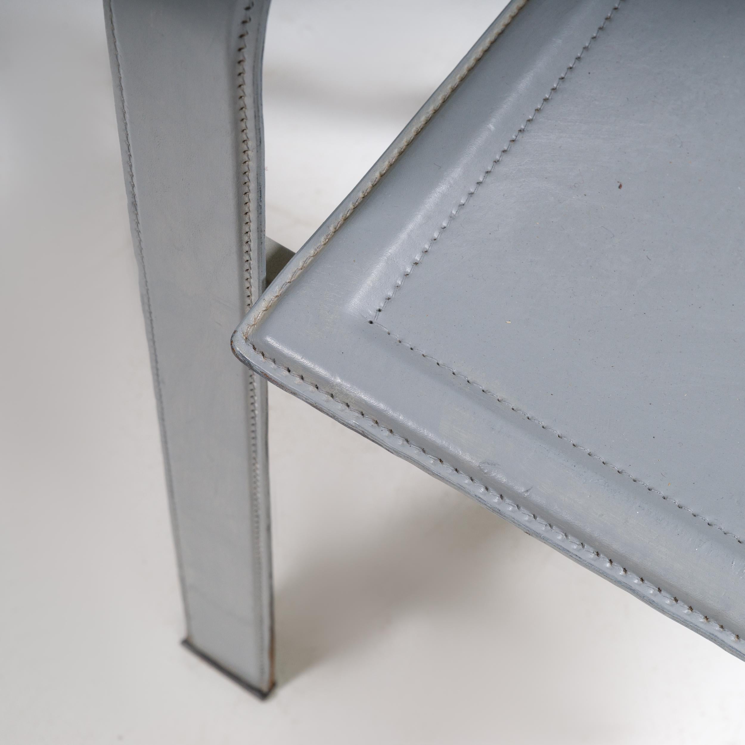 Matteo Grassi Golfo Dei Poeti Grey Leather Dining Chairs, Set of 10 8
