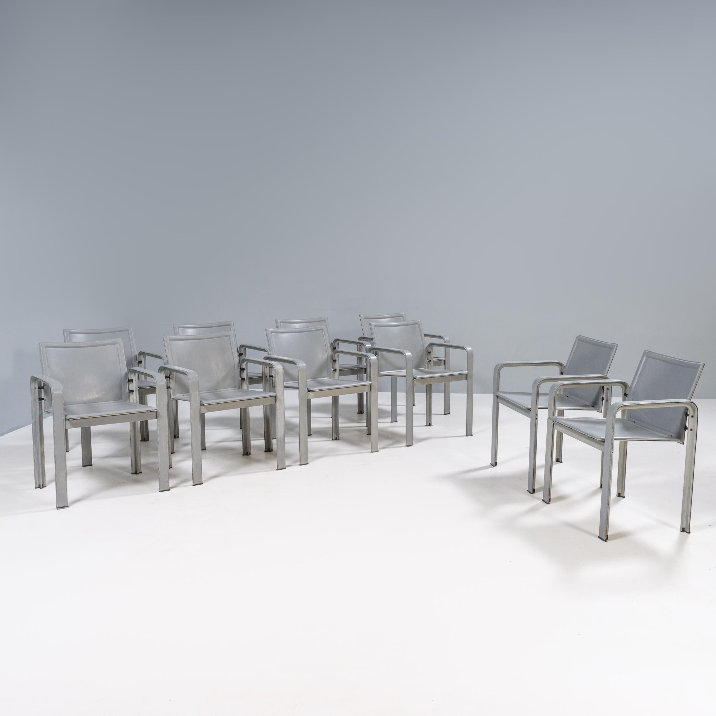 Designed by Jacques Toussaint and Patrizia Angeloni in the 1970s, the Golfo Dei Poeti chairs were manufactured by Matteo Grassi and are a fantastic example of Italian design from the period.

Constructed from a metal frame, the chairs are