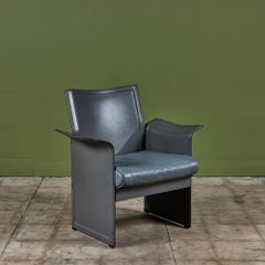 Matteo Grassi Gray Leather Lounge Chair