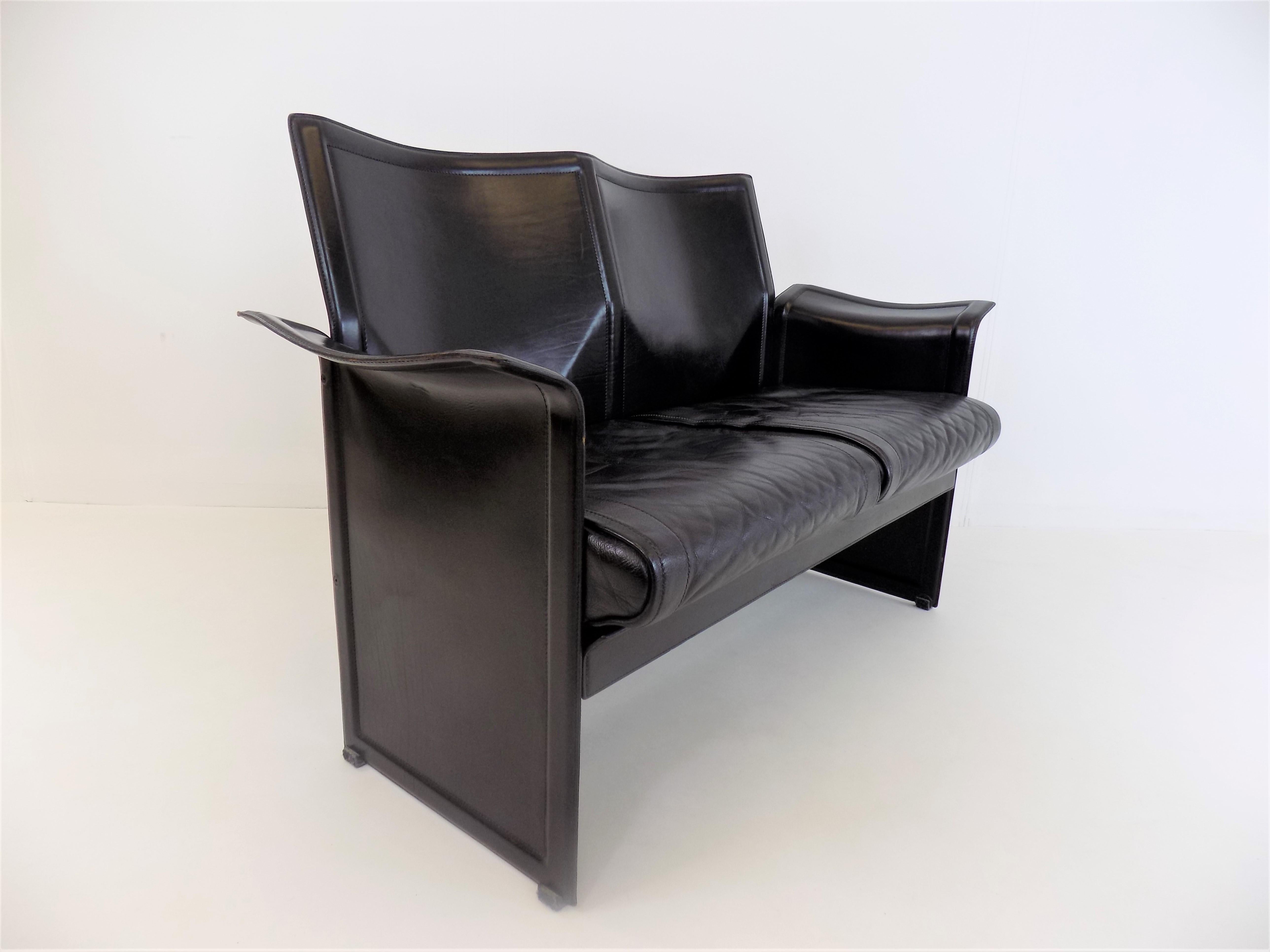 Matteo Grassi Korium 2 Seater Leather Sofa by Tito Agnoli 4