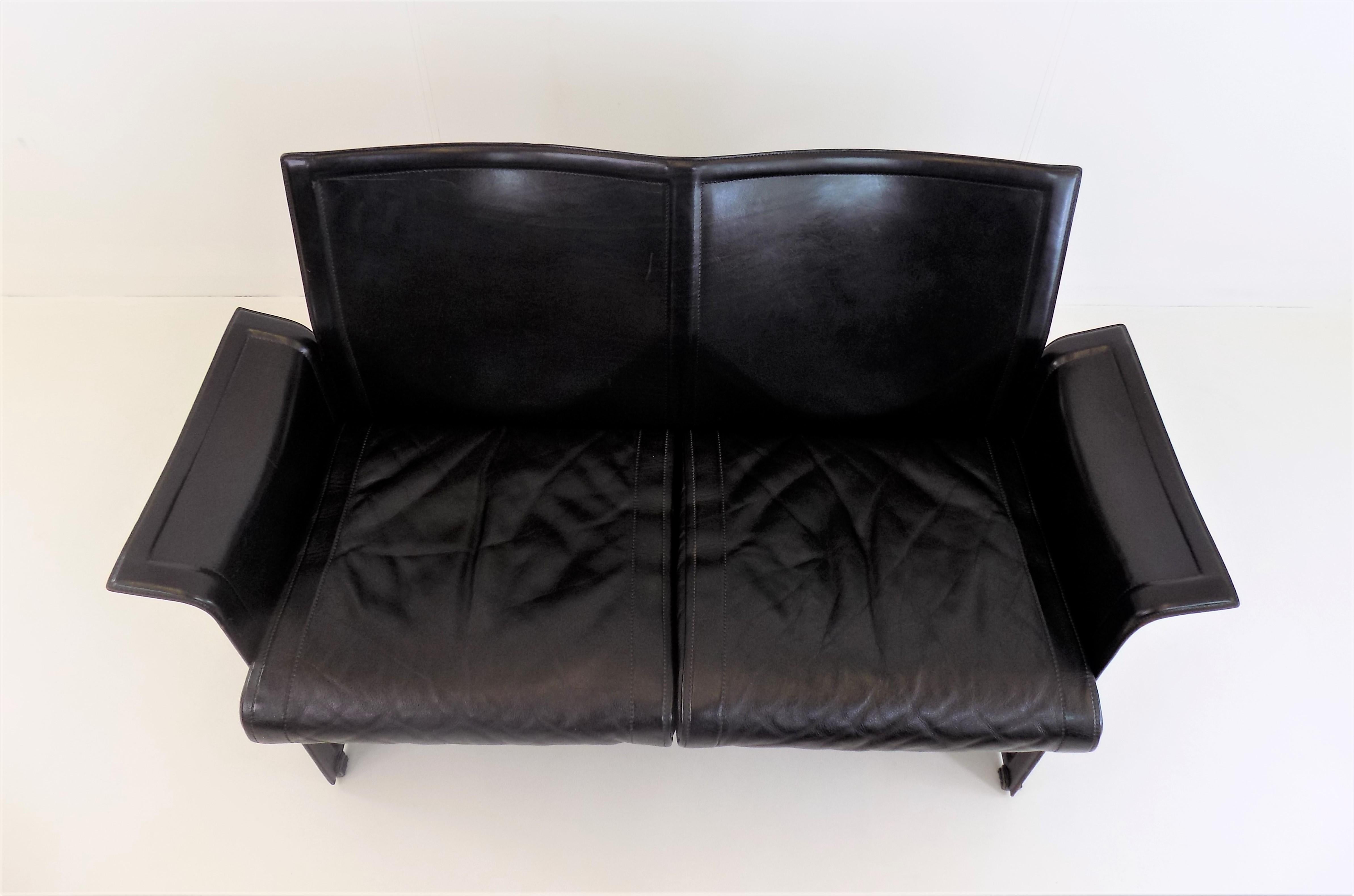 Matteo Grassi Korium 2 Seater Leather Sofa by Tito Agnoli 6
