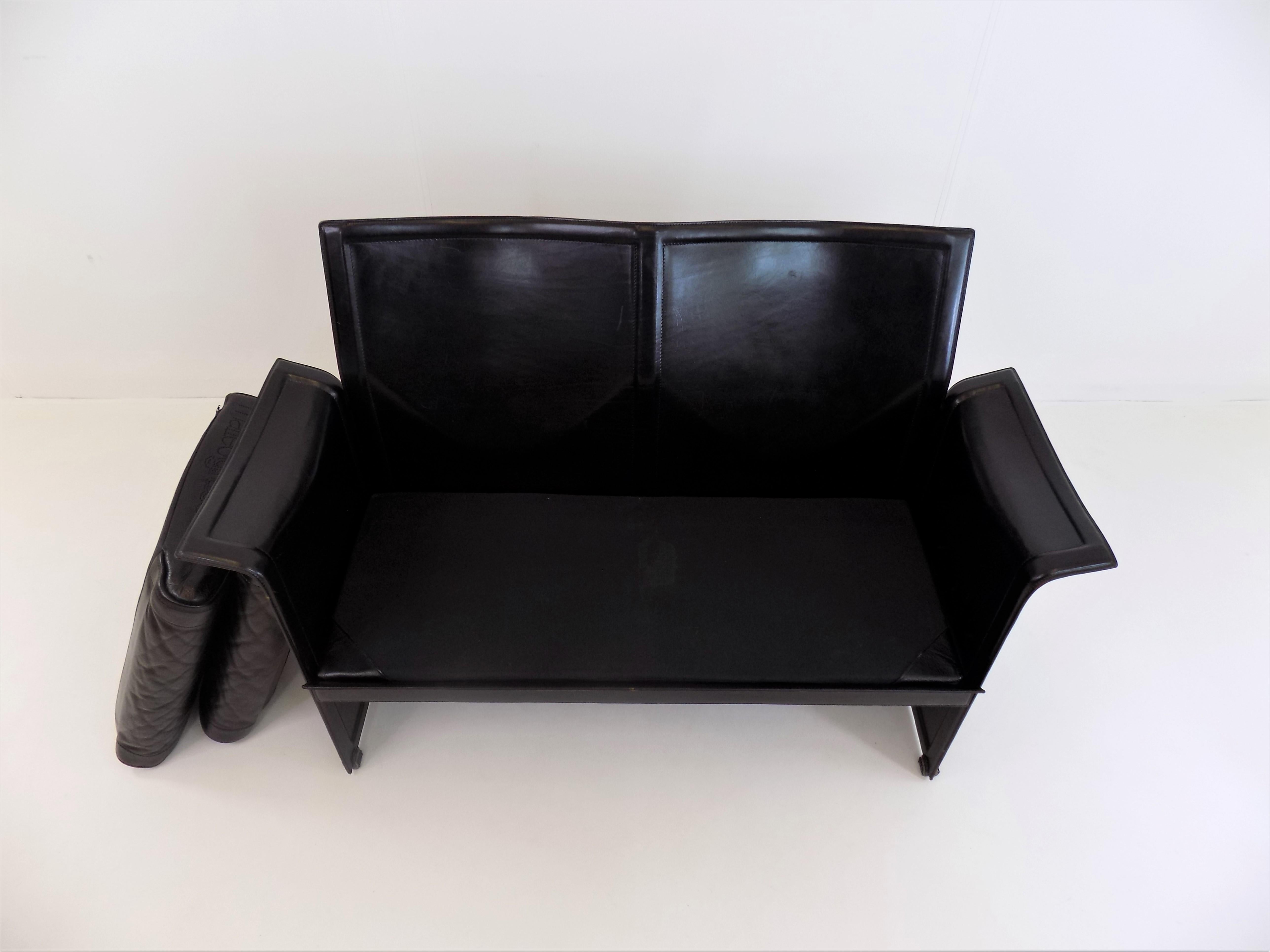 Matteo Grassi Korium 2 Seater Leather Sofa by Tito Agnoli 7