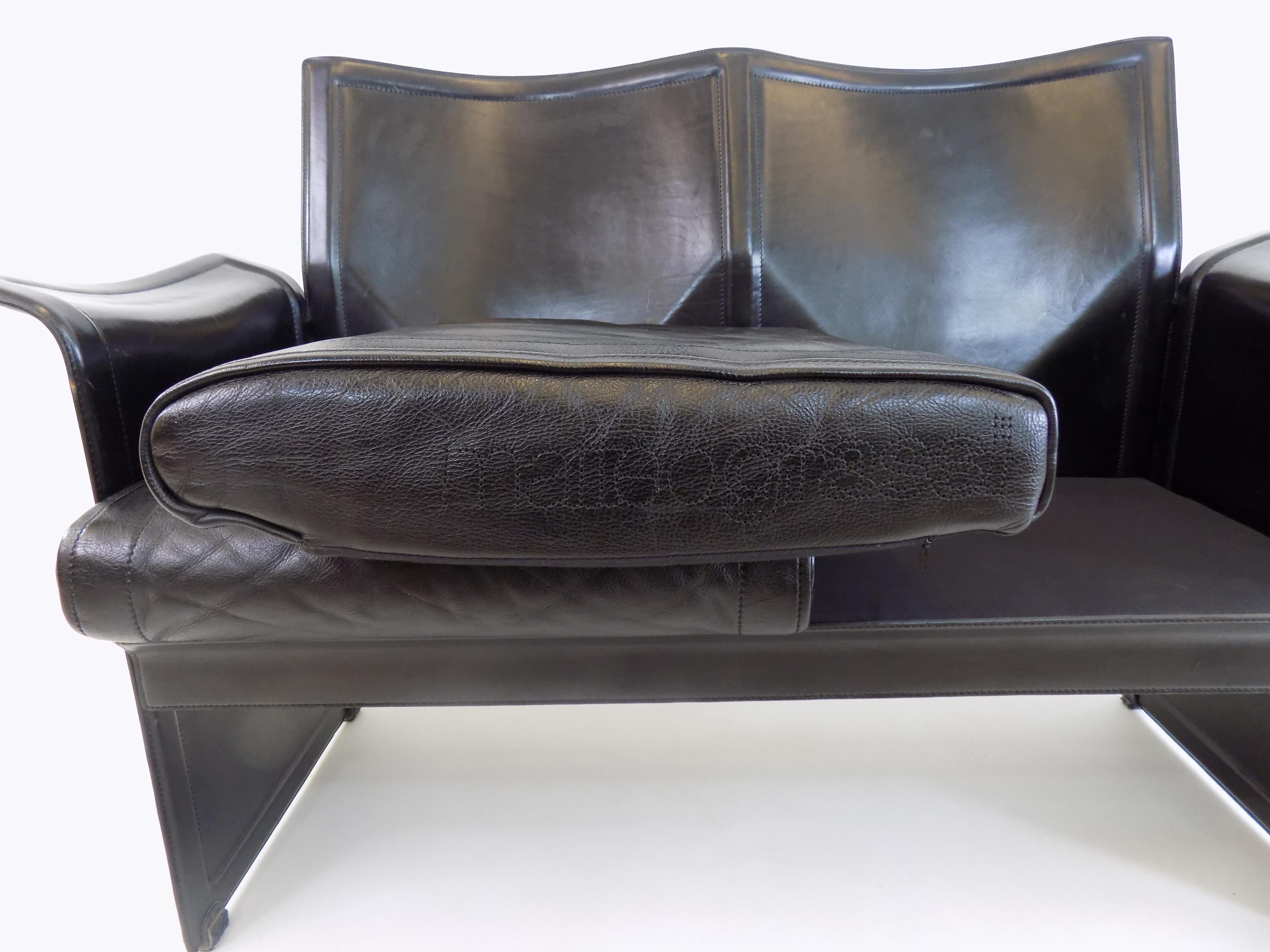 Matteo Grassi Korium 2 Seater Leather Sofa by Tito Agnoli 11