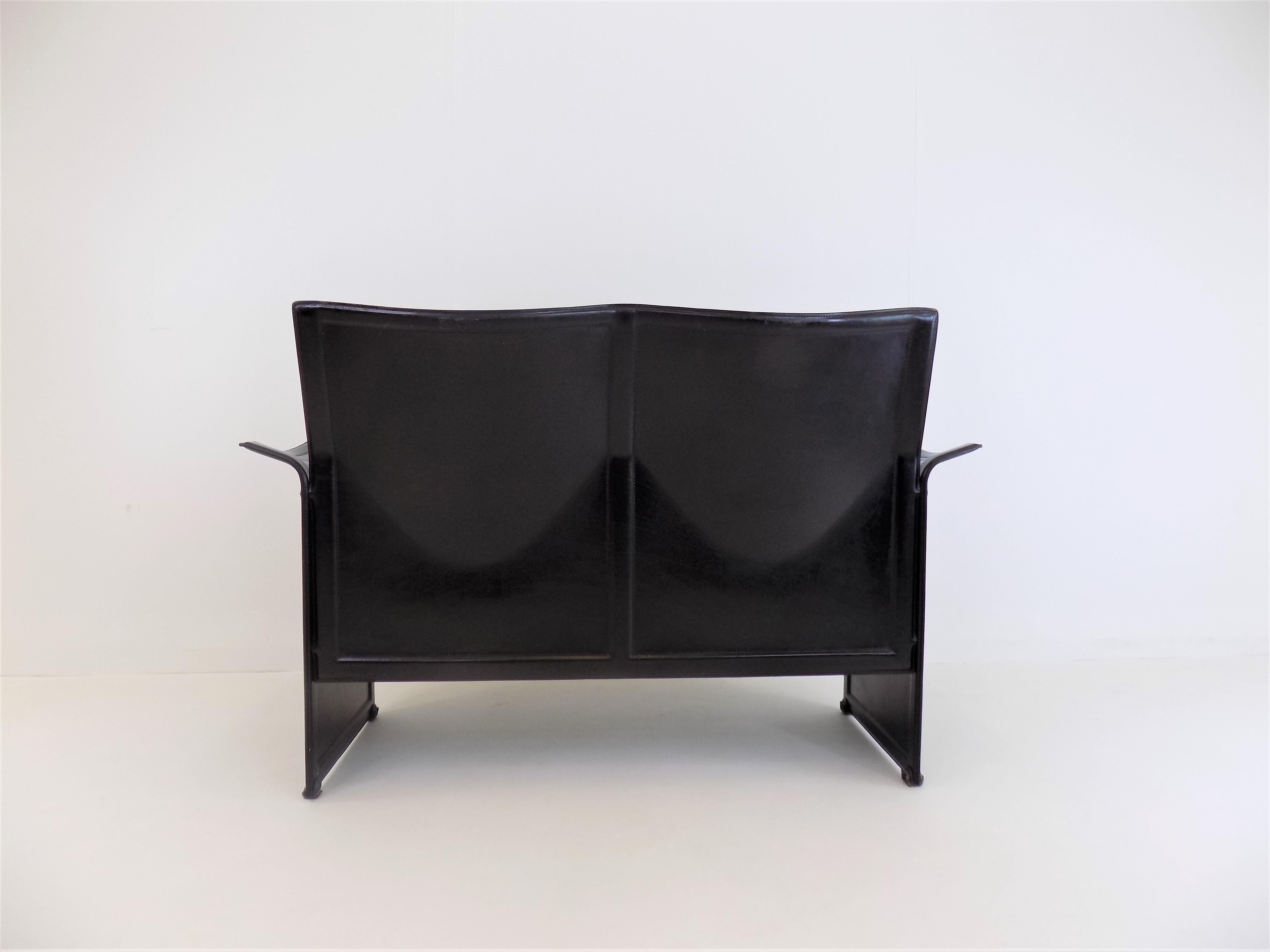 Matteo Grassi Korium 2 Seater Leather Sofa by Tito Agnoli 2