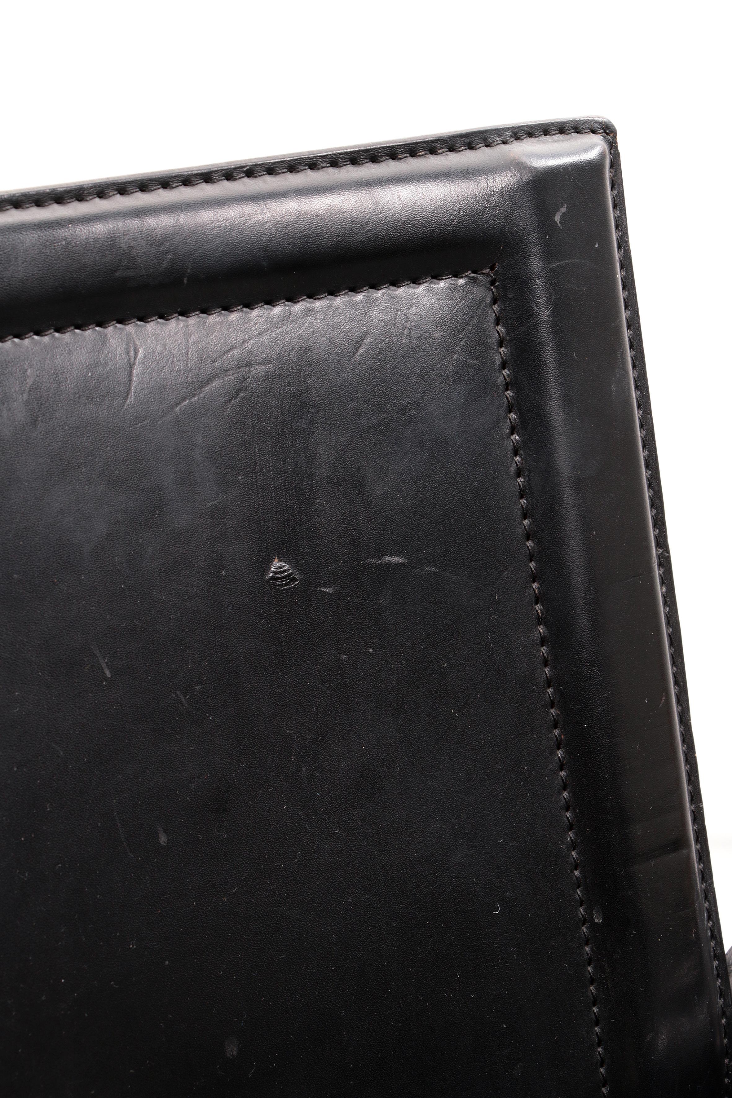 Matteo Grassi Korium Armchair Black Leather, 1970 For Sale 9