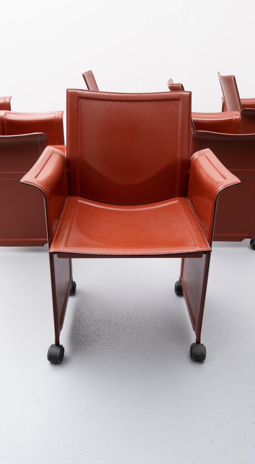 Leather Matteo Grassi Korium armchairs Tito Agnoli
