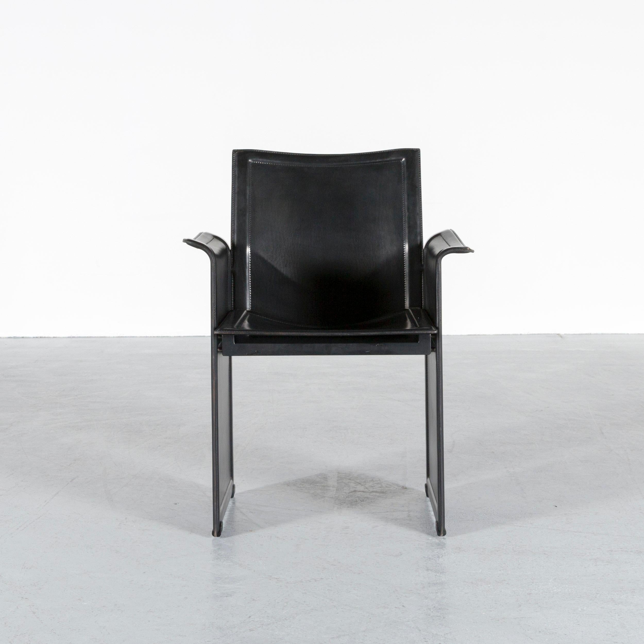 Matteo Grassi Korium Designer Leather Glass Table Armchair Set Coffeetable Black 7