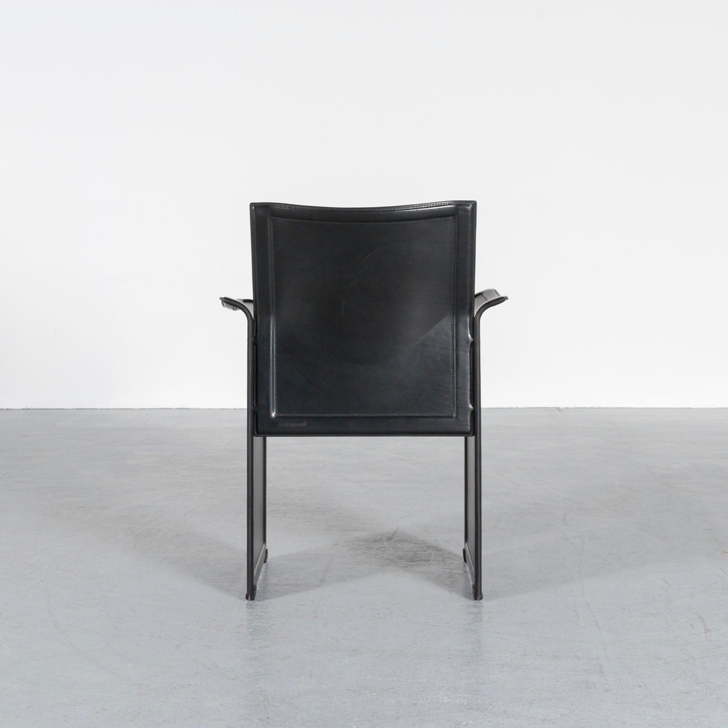 Matteo Grassi Korium Designer Leather Glass Table Armchair Set Coffeetable Black 11