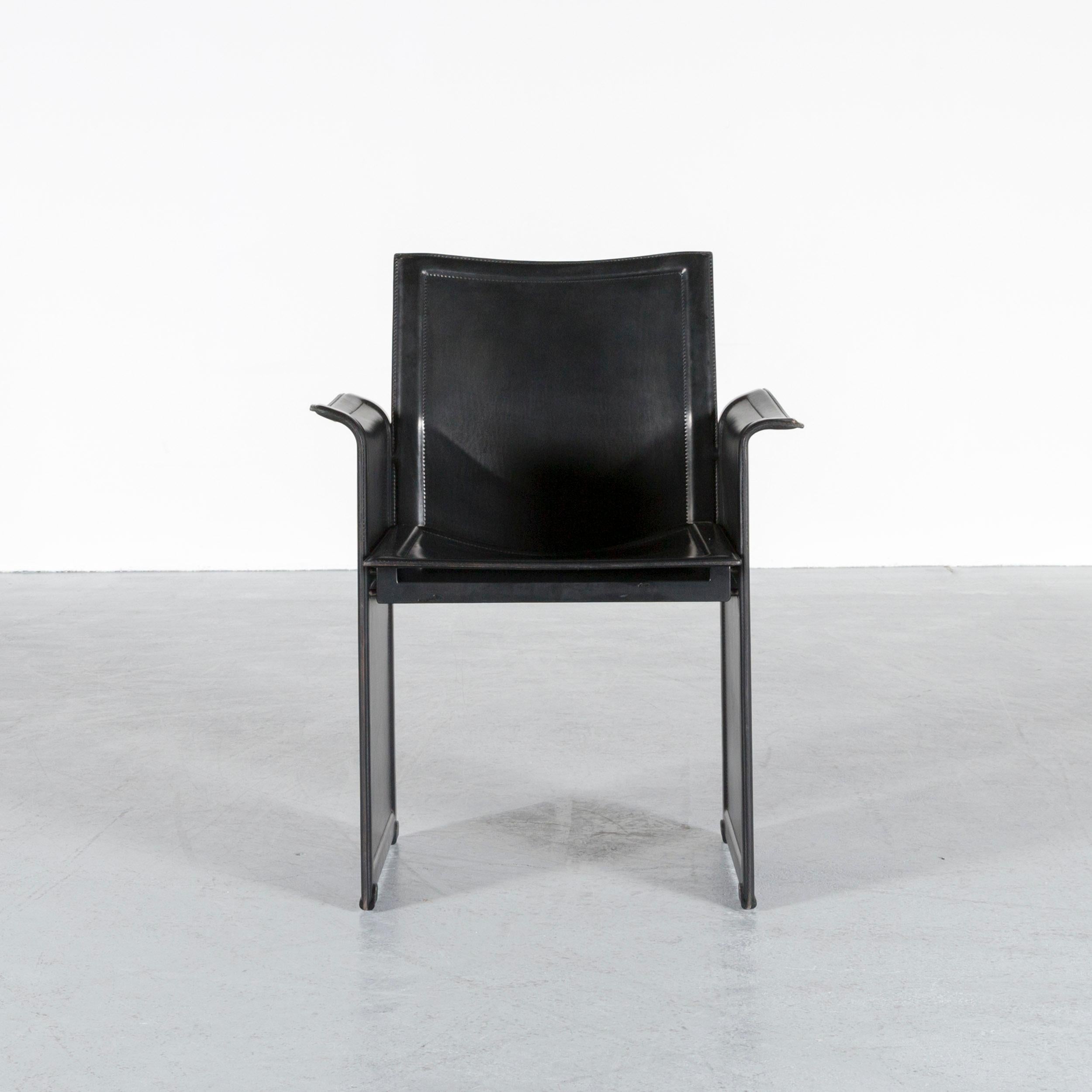 Bauhaus Matteo Grassi Korium KM1 Leather Chair Black One-Seat For Sale