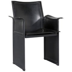 Matteo Grassi Korium KM1 Leather Chair Black One-Seat