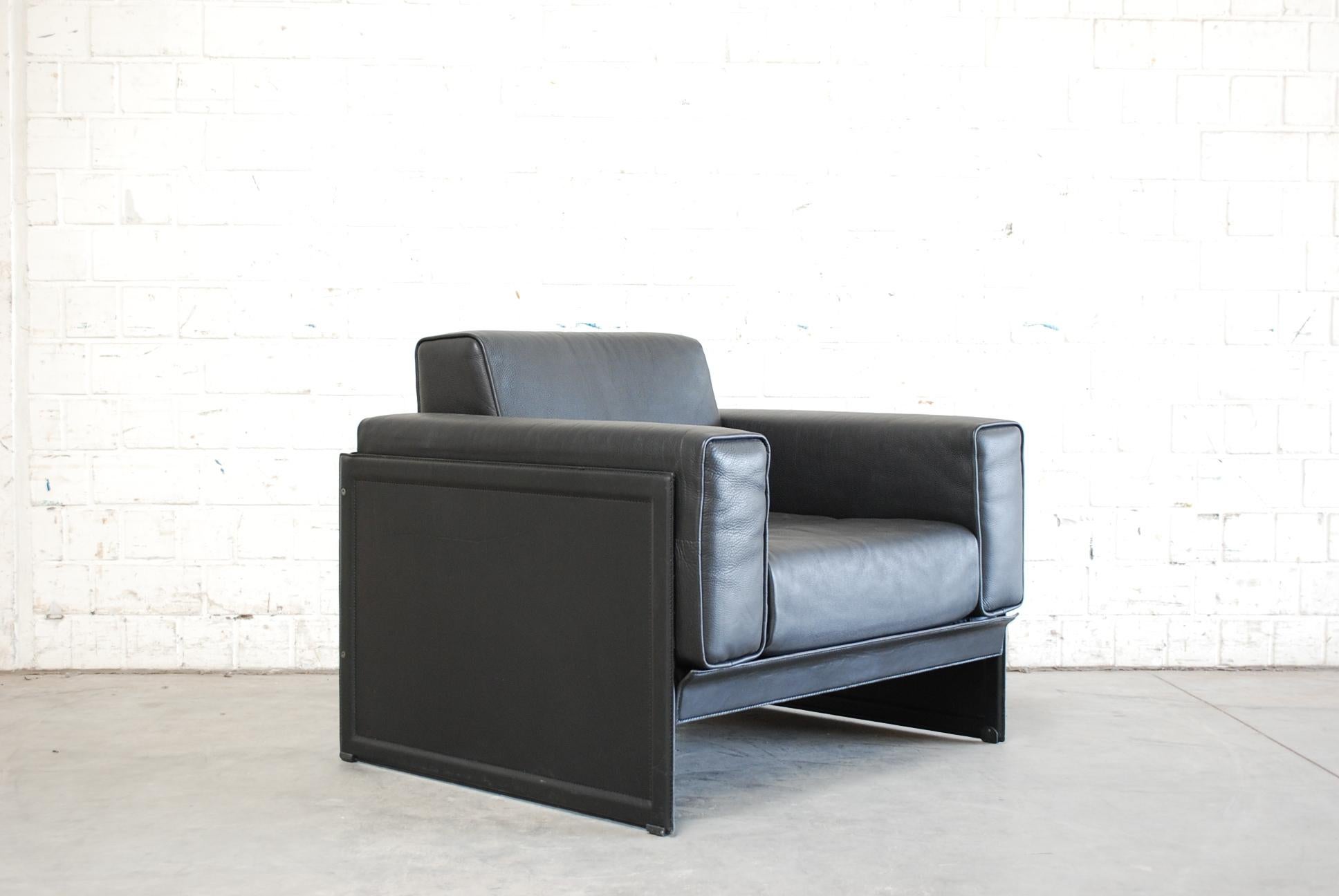 Matteo Grassi Korium Leather Armchair or Chair Korium by Tito Agnoli For Sale 4