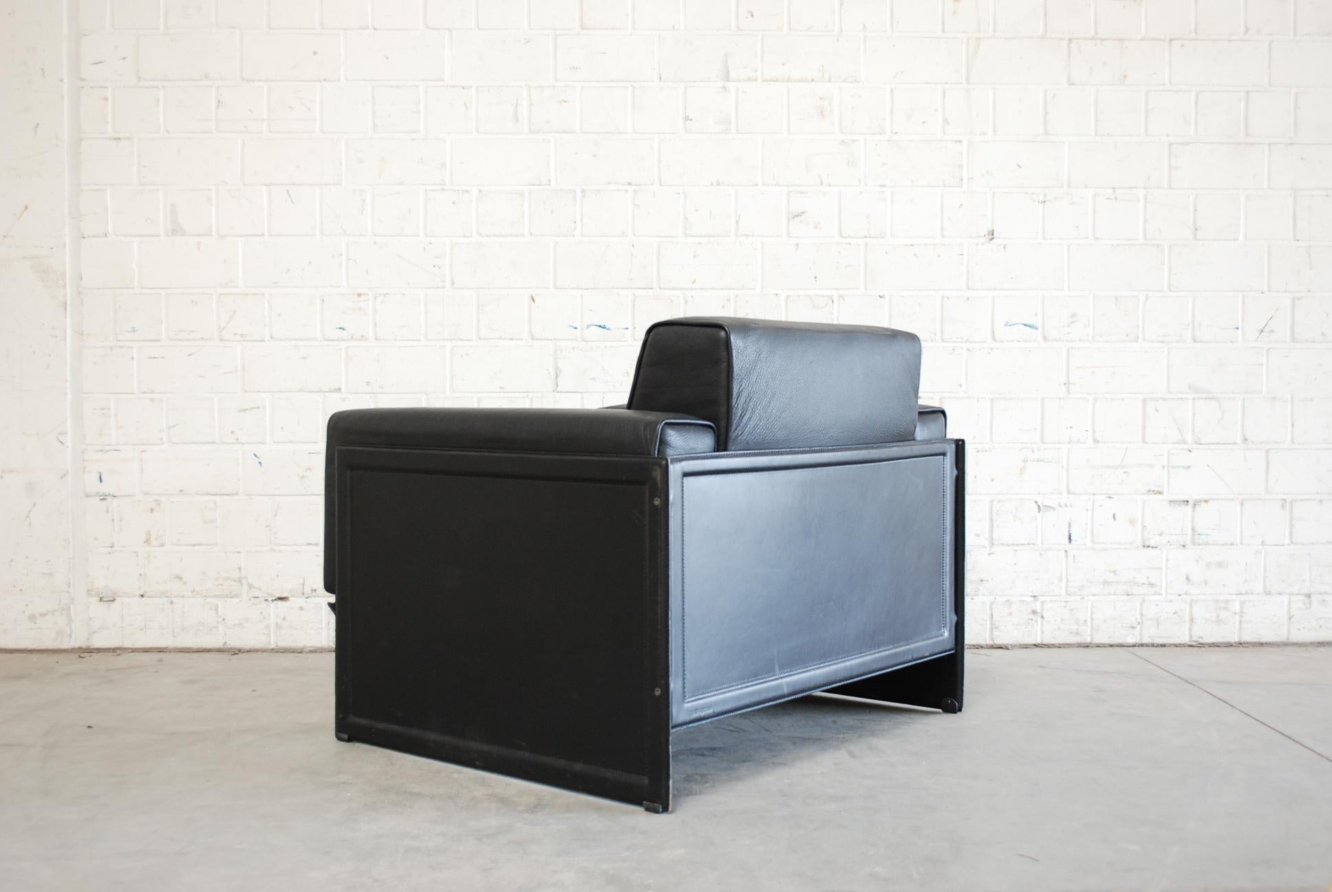 Matteo Grassi Korium Leather Armchair or Chair Korium by Tito Agnoli For Sale 8