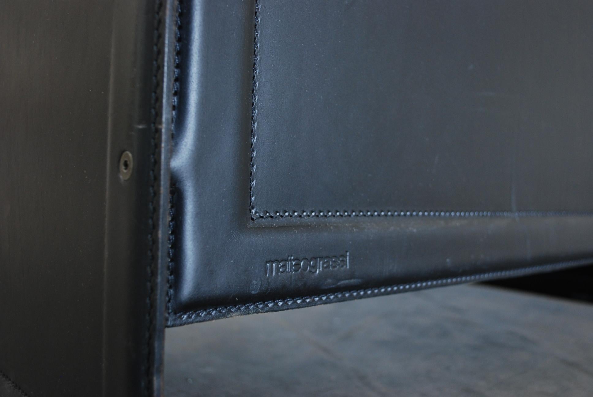 Matteo Grassi Korium Leather Armchair or Chair Korium by Tito Agnoli For Sale 14
